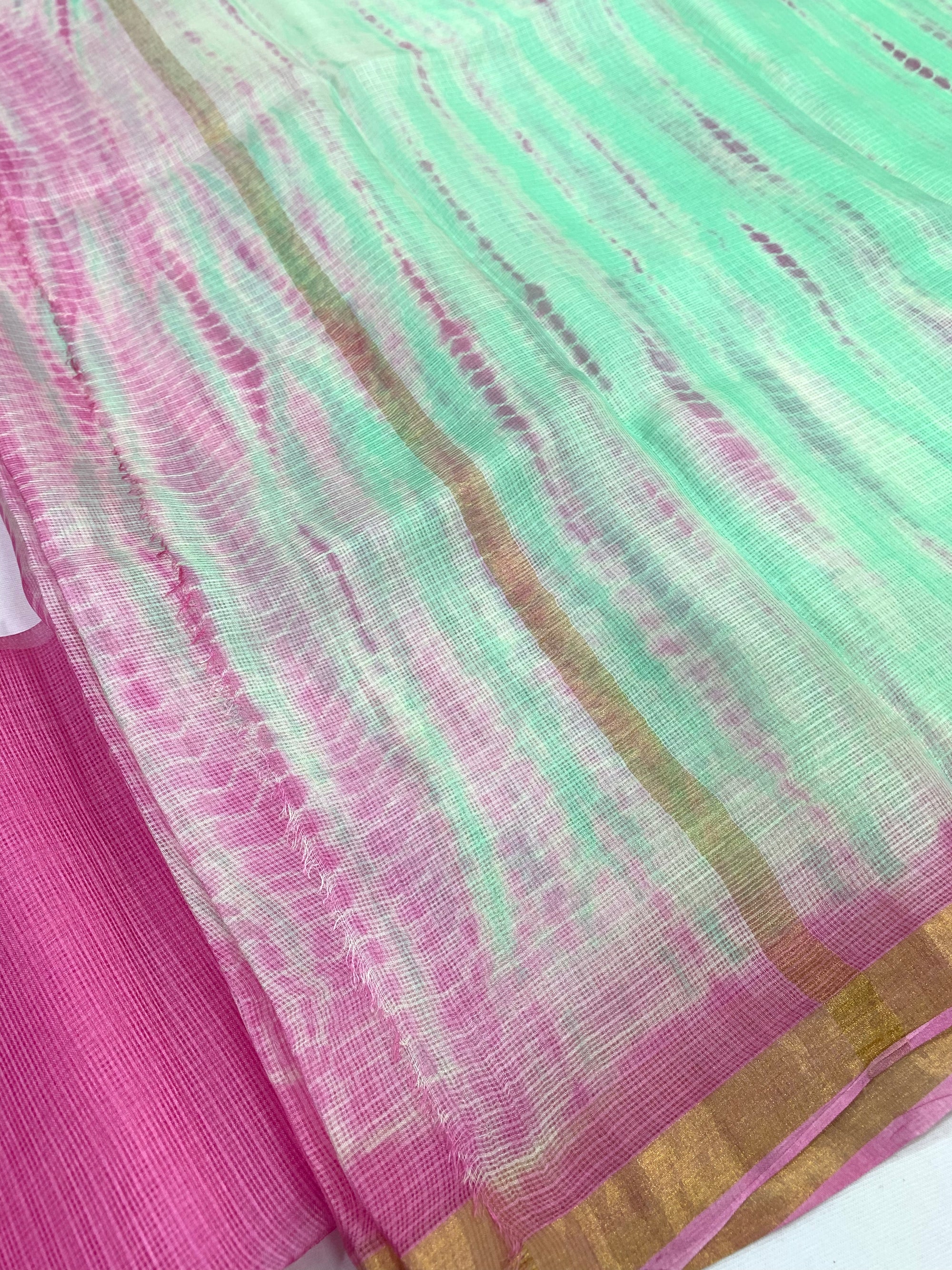 Tie and dye pure kota silk saree