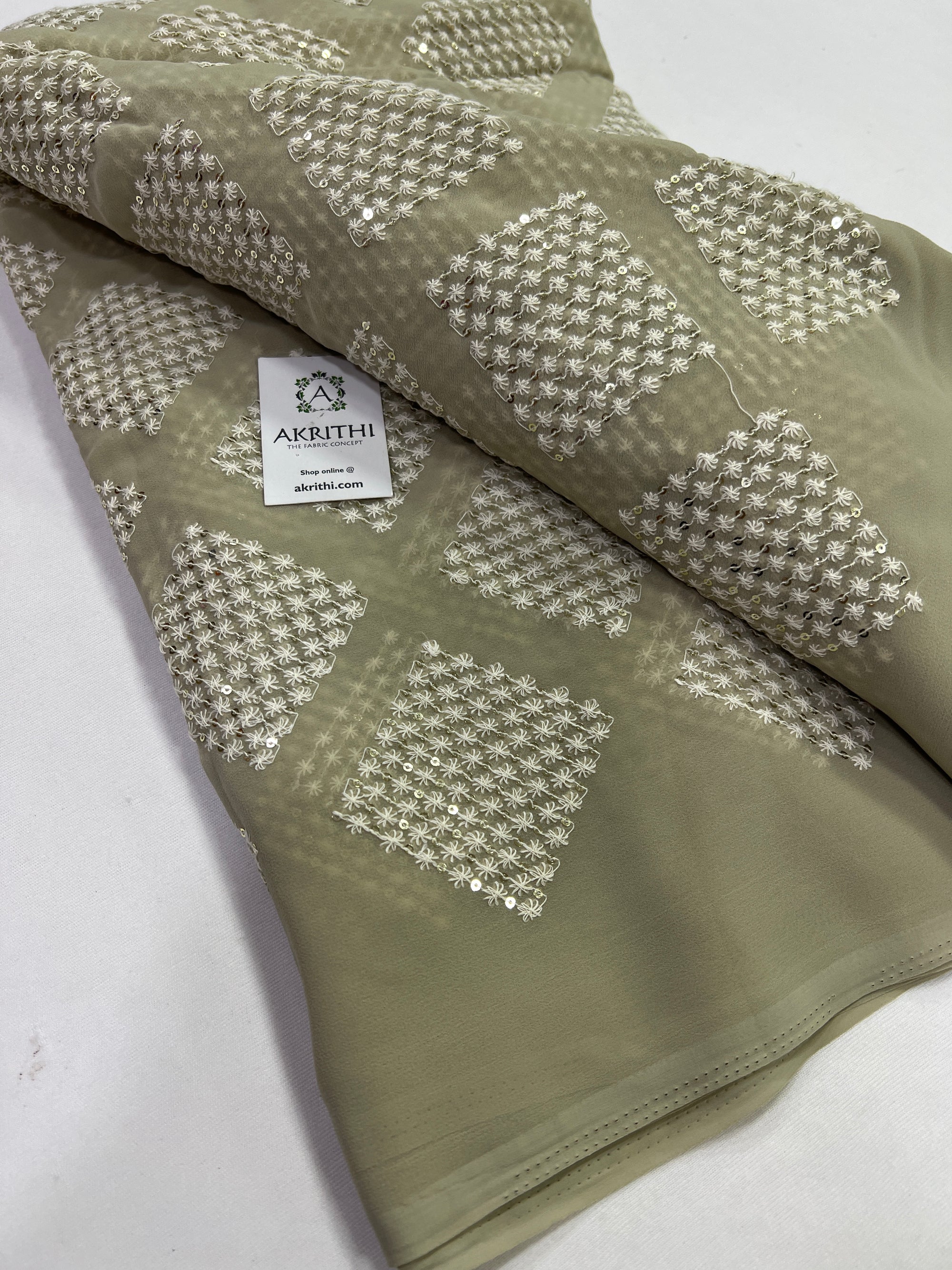 Embroidery on georgette fabric