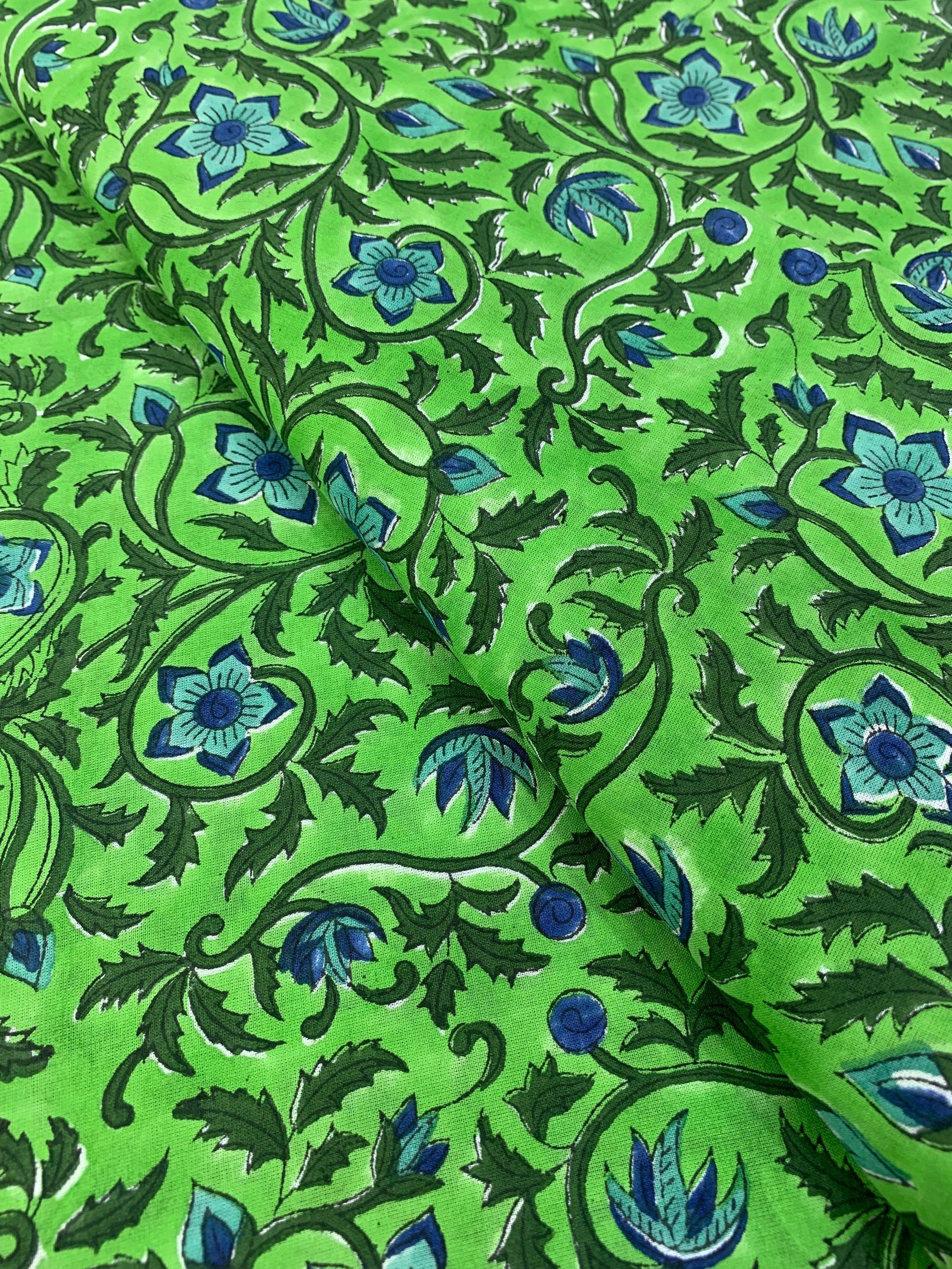 Hand Block Printed pure mul cotton fabric