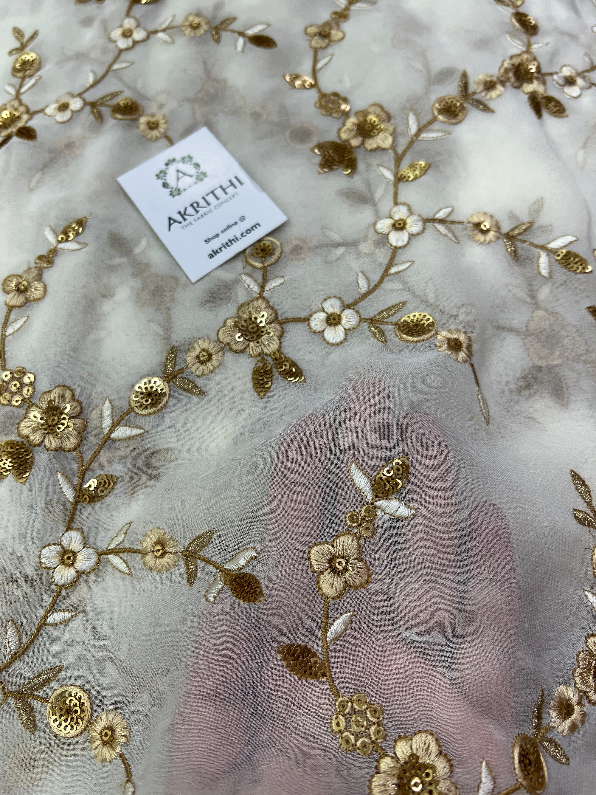 Embroidery on georgette fabric