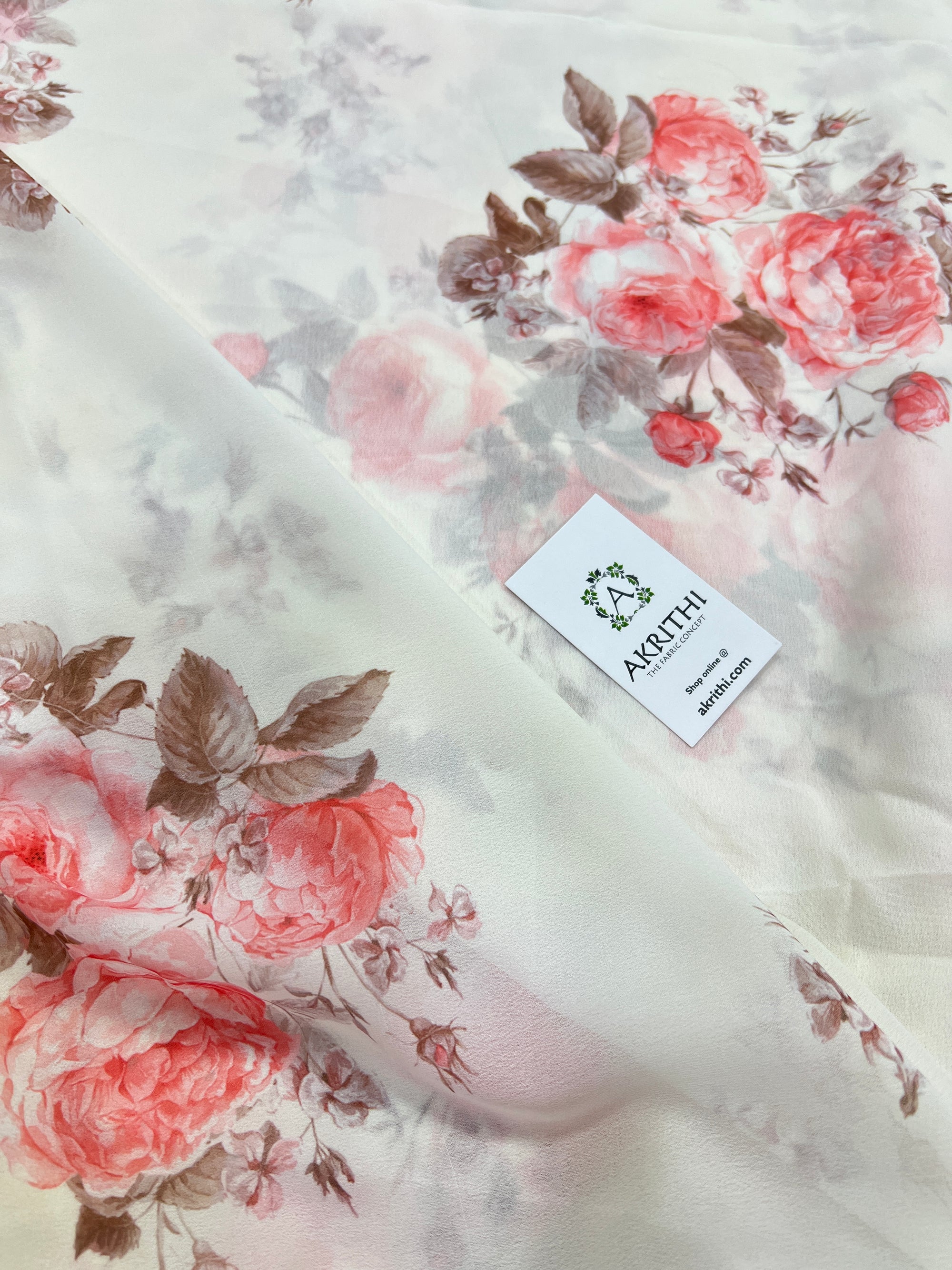 Digital floral printed georgette fabric