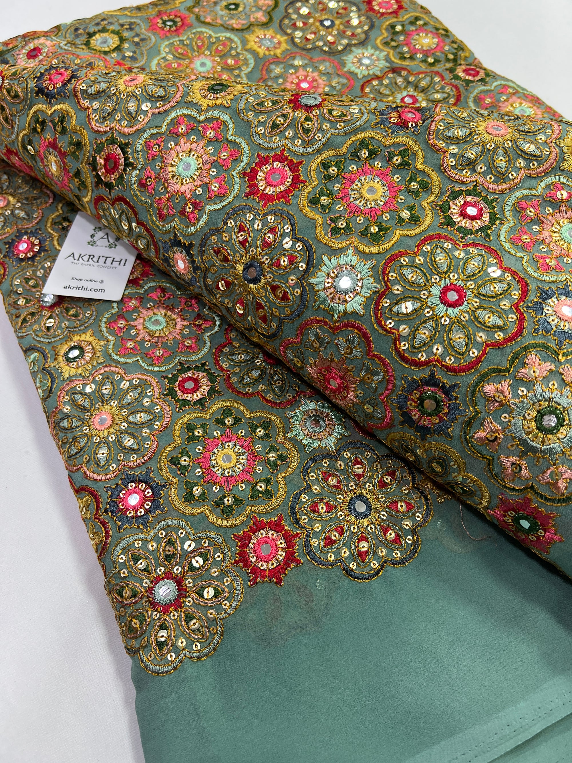 Embroidery on georgette fabric