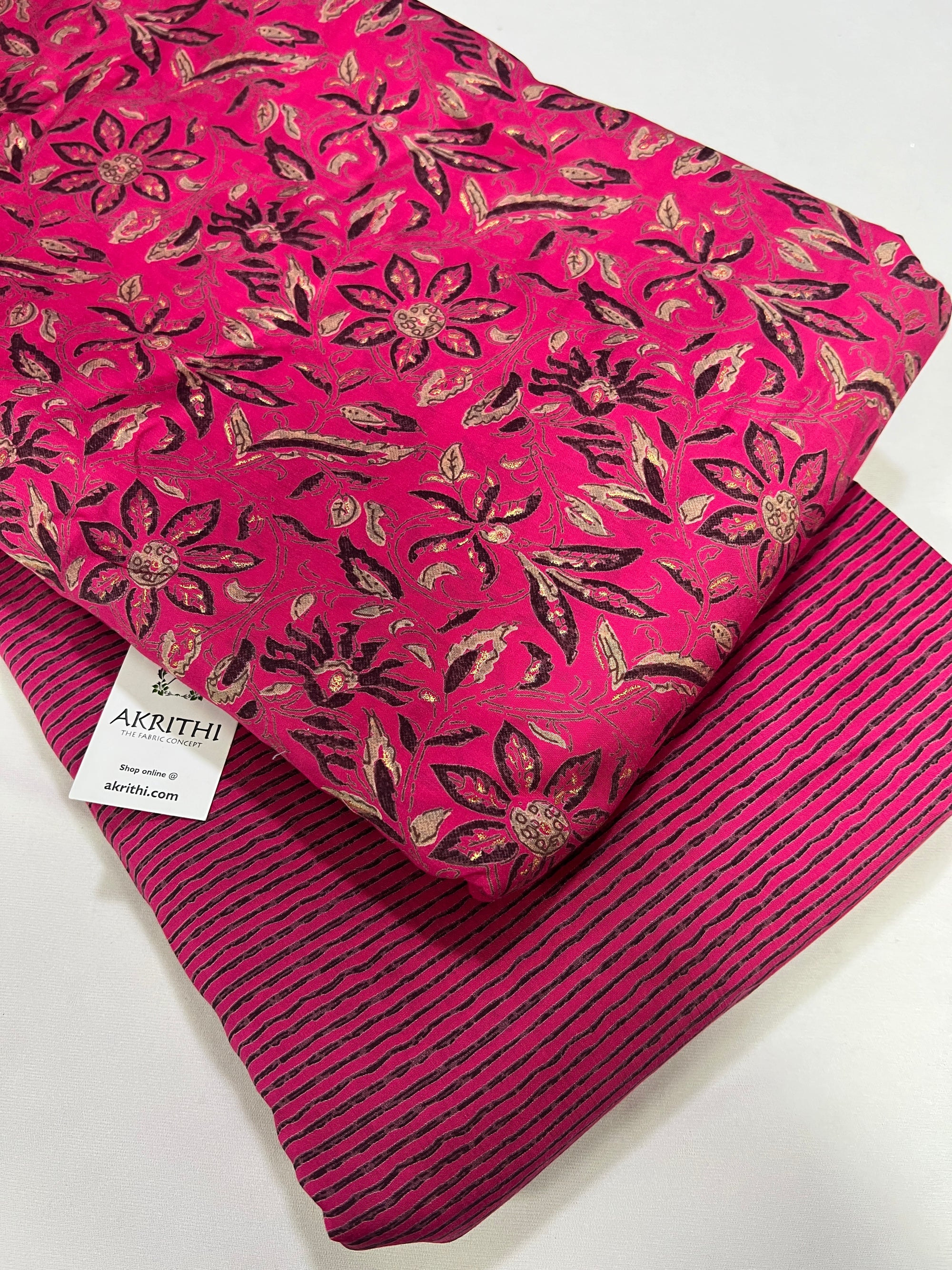 Printed eri silk salwar suit