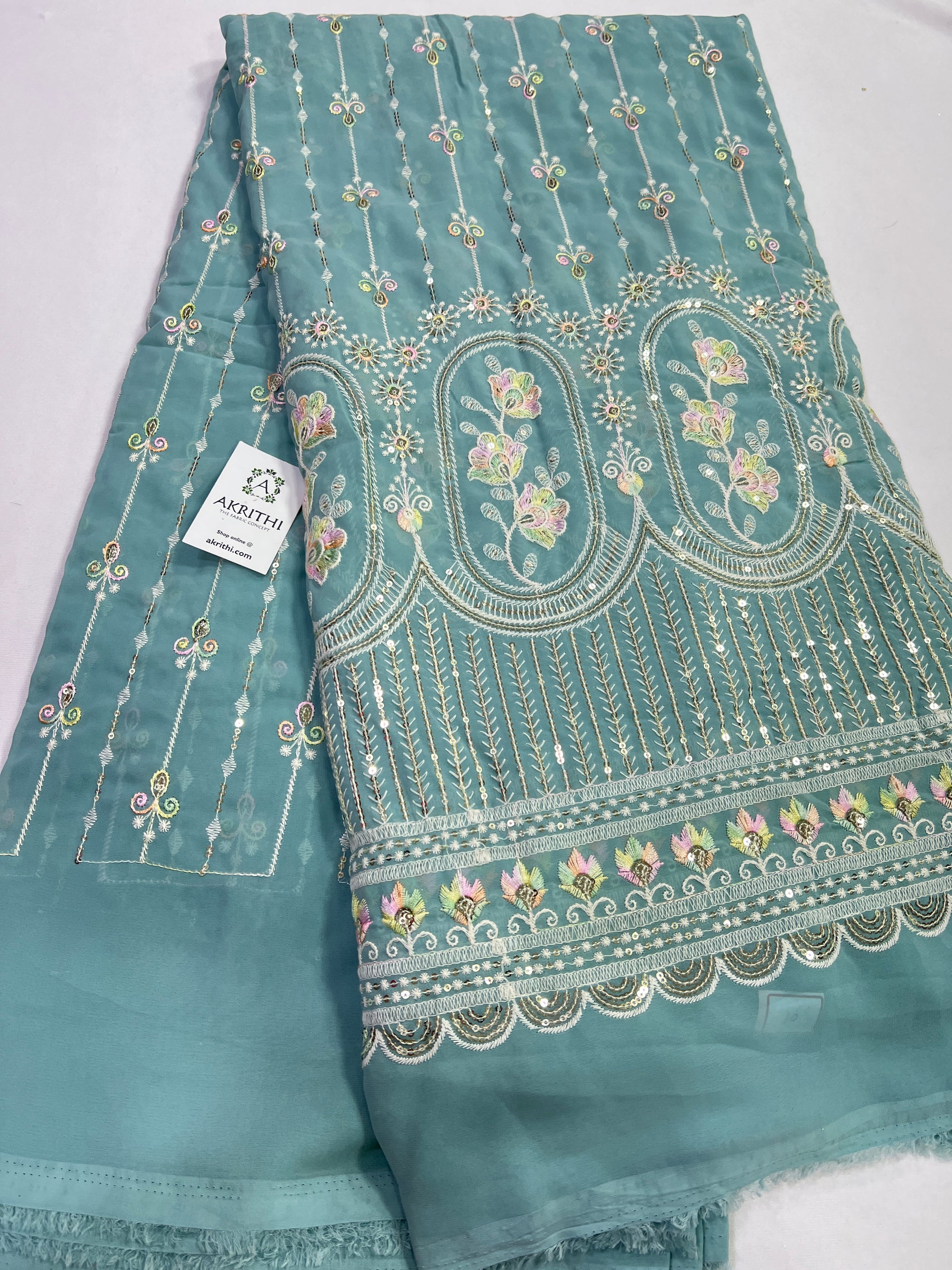 Embroidery on georgette fabric