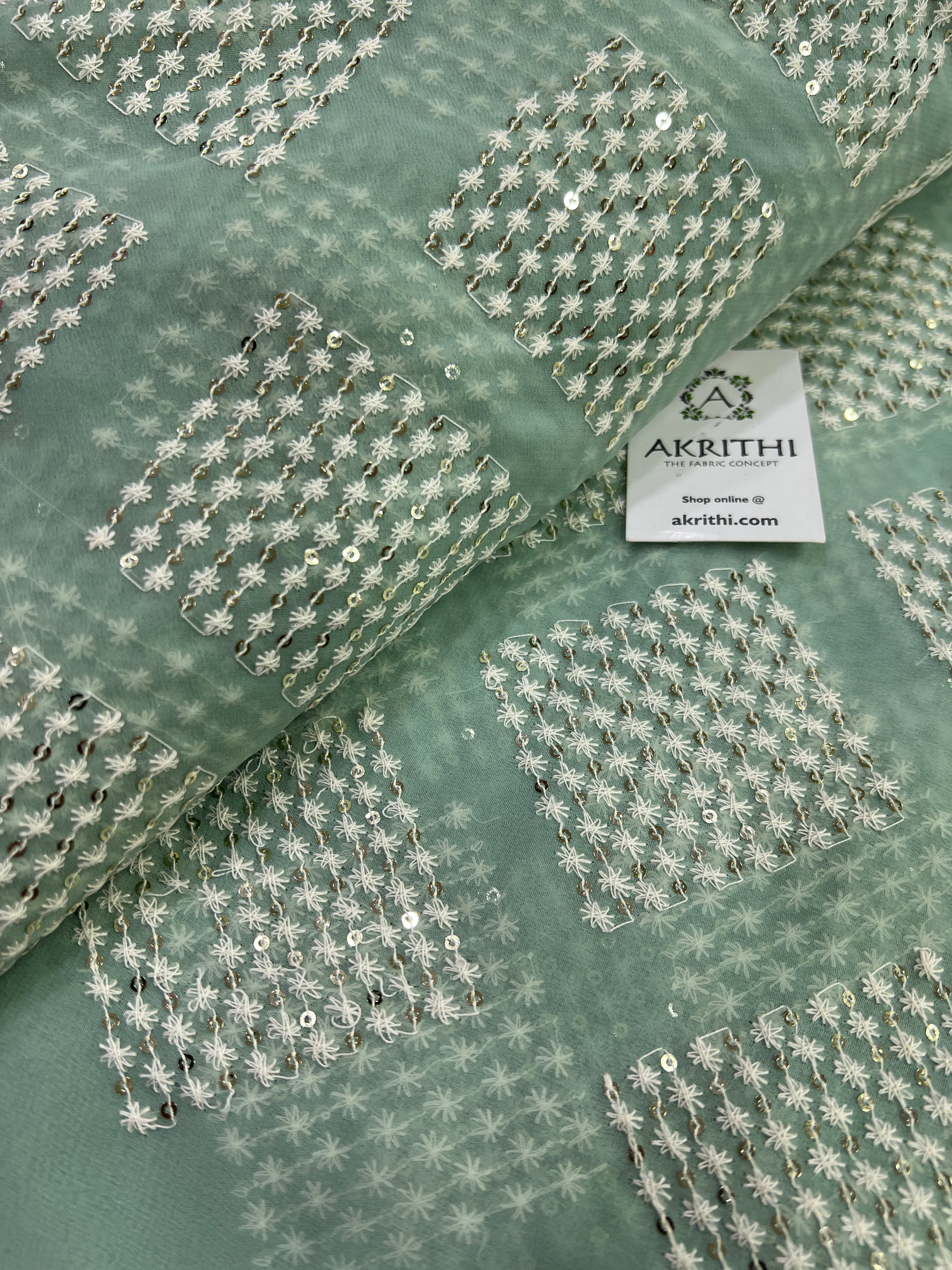 Embroidery on georgette fabric