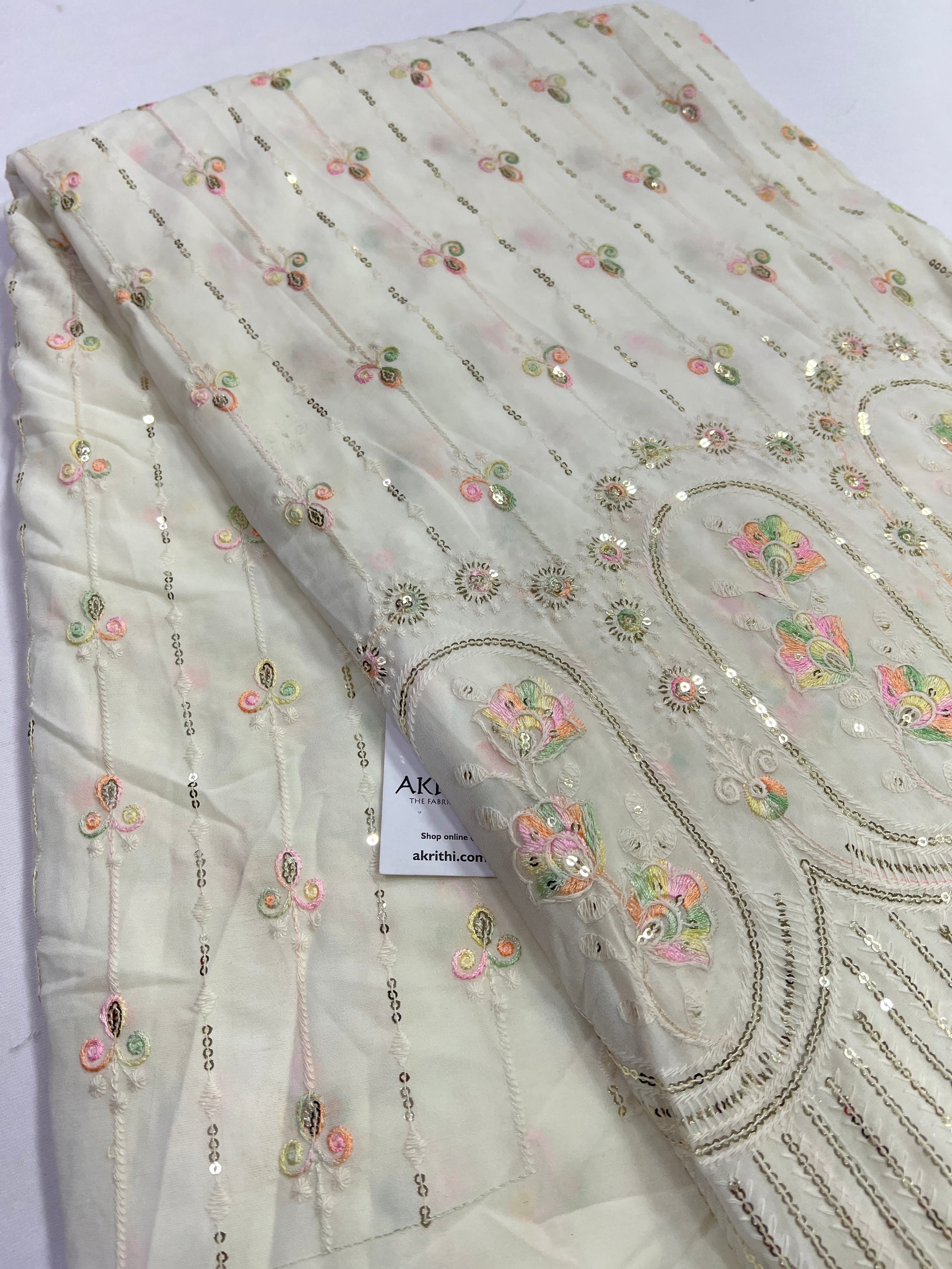 Embroidery on georgette fabric