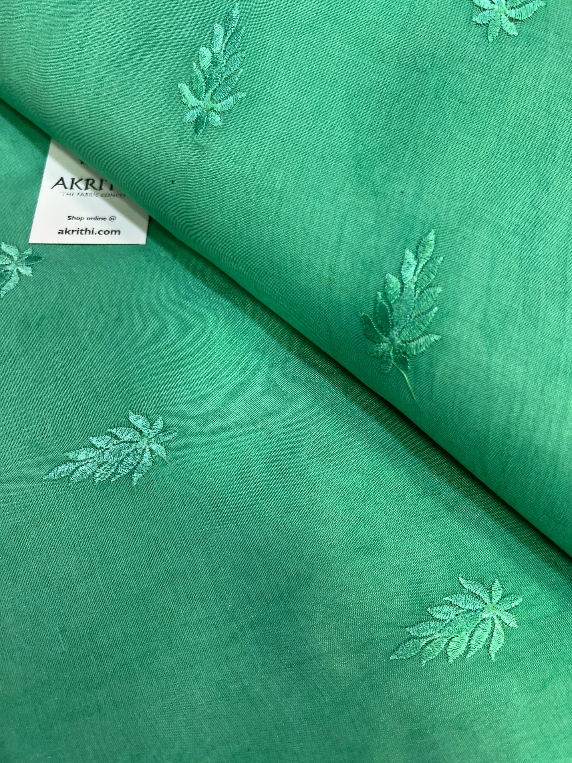 Chanderi embroidered fabric