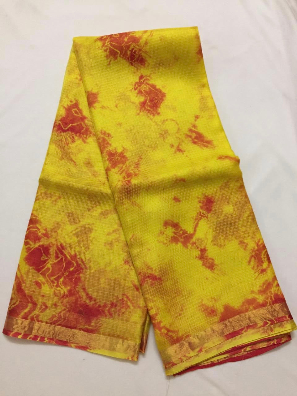 Tie and dye pure kota silk saree