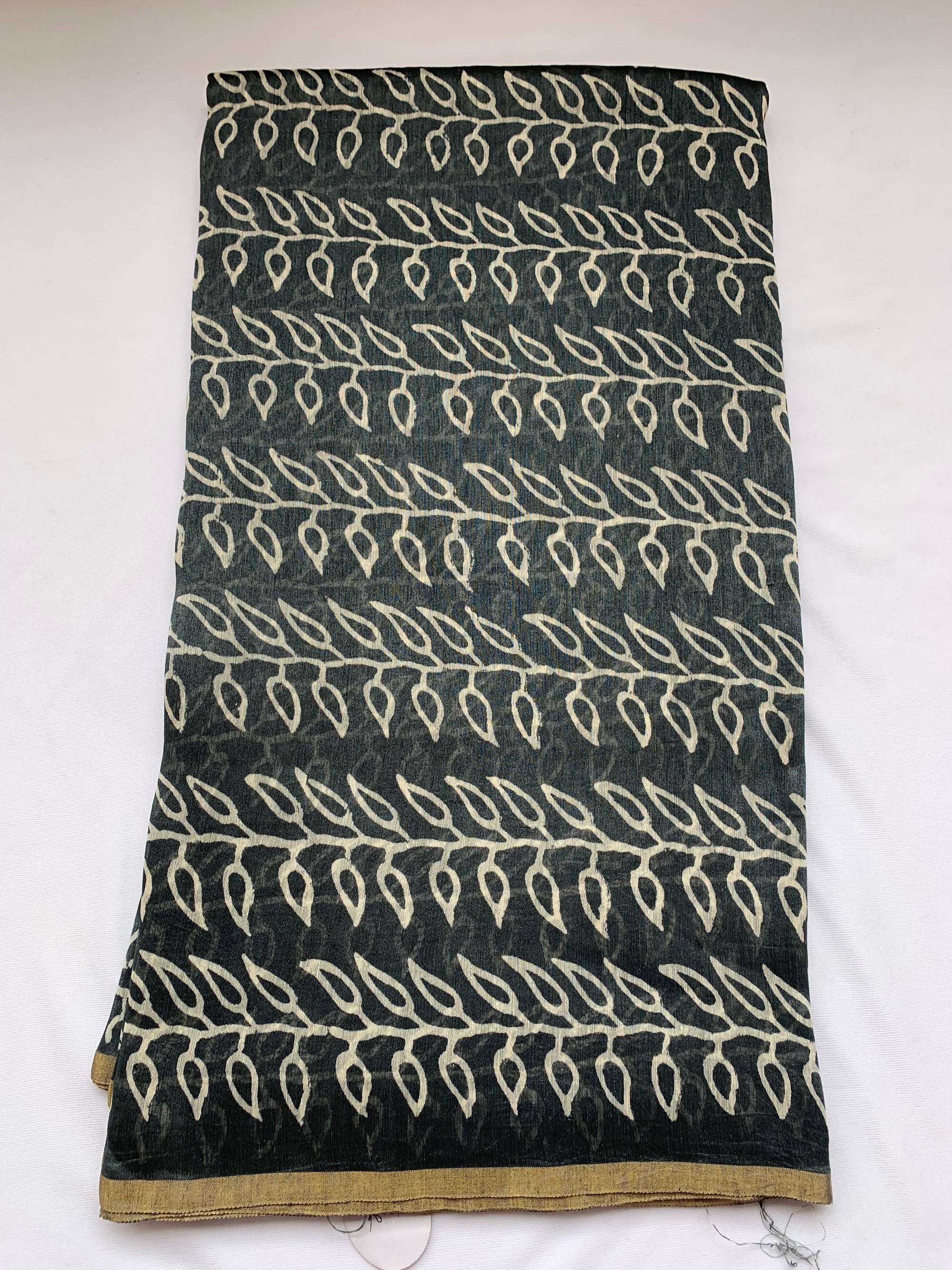 Handloom Printed pure linen silk fabric