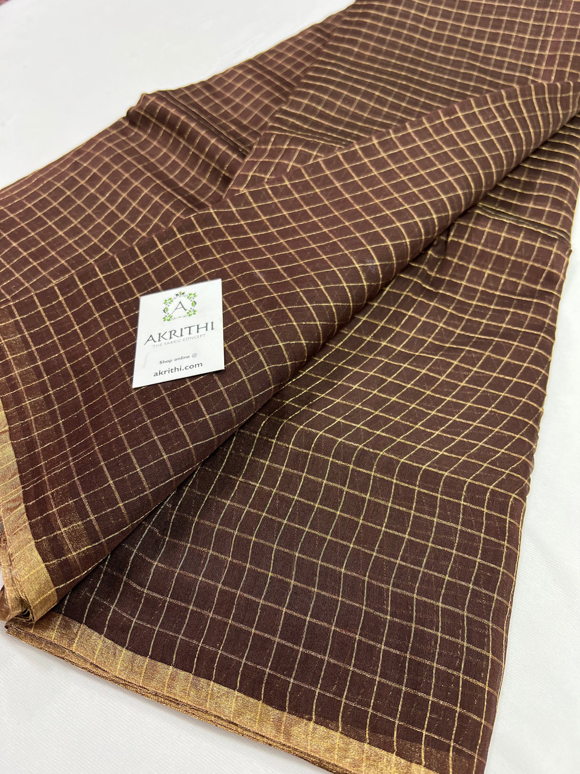 Pure chanderi checks saree
