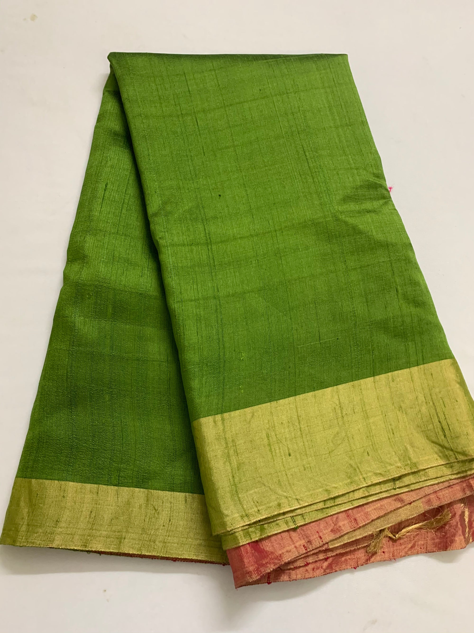 Pure raw silk saree with zari border