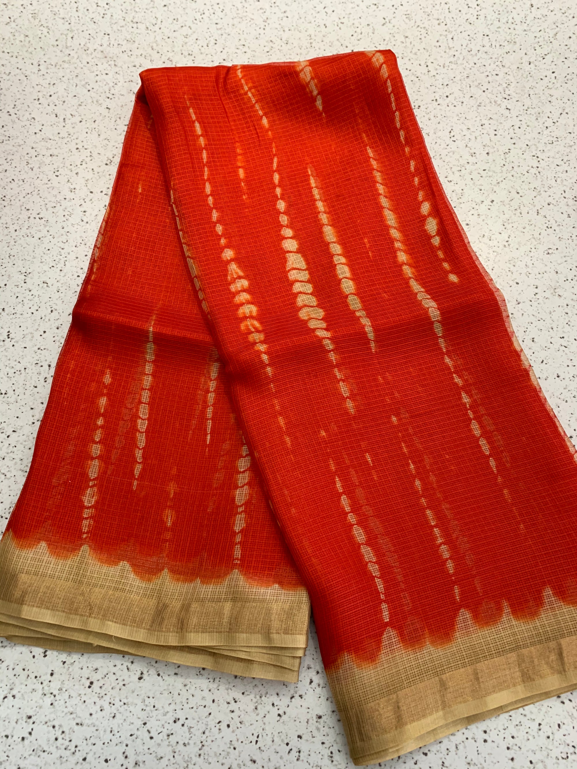 Tie and dye pure kota silk saree