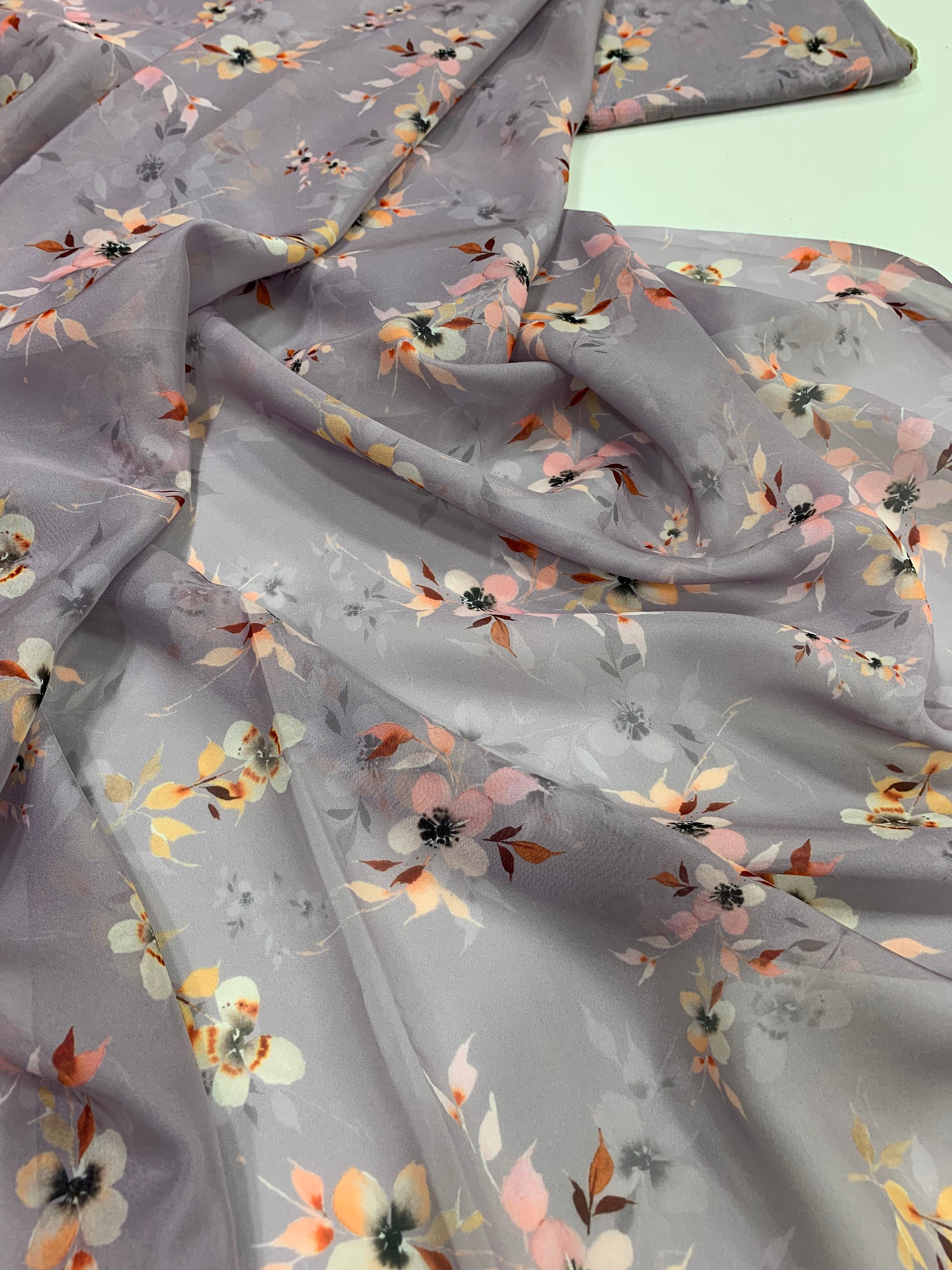 Digital floral Printed organza fabric