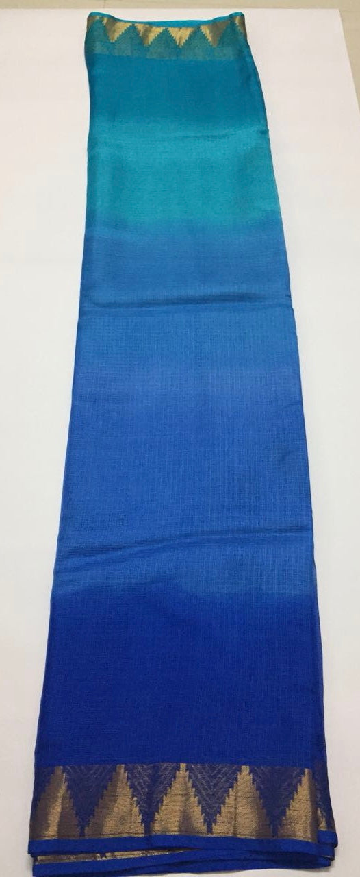 Pure kota silk saree with temple border