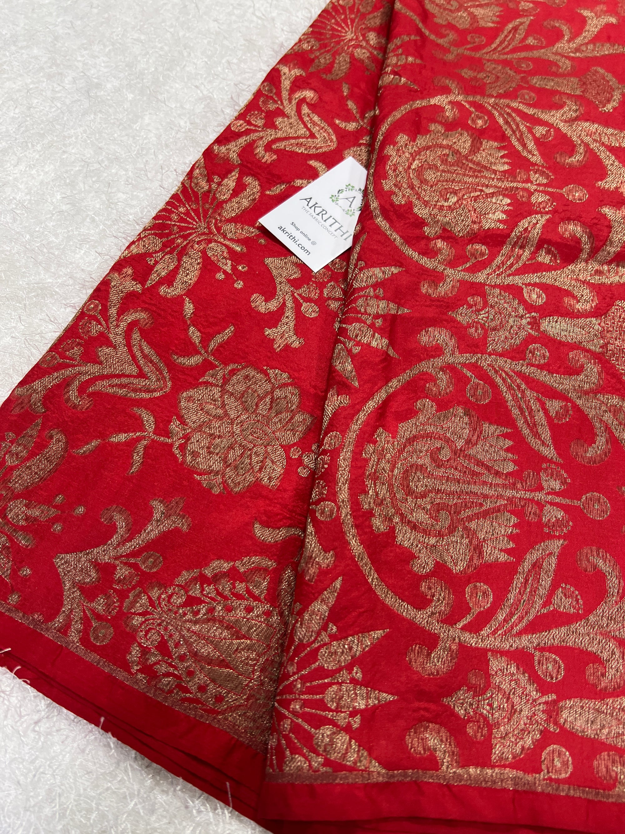 Handloom pure silk Banarasi brocade fabric
