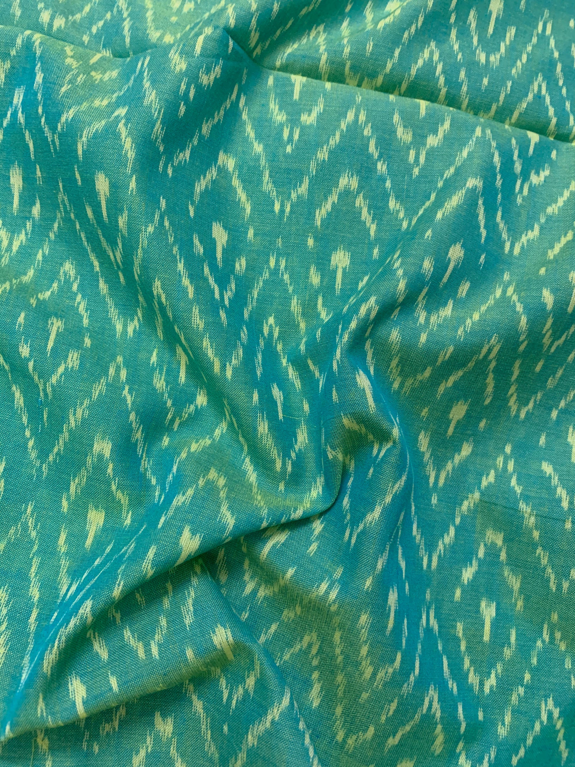 Ikat mercerised cotton fabric