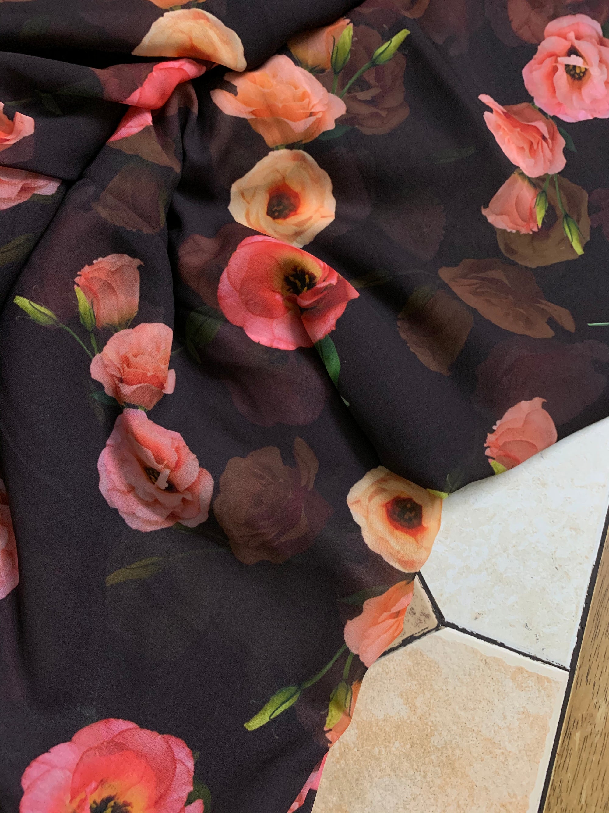 Digital floral Printed georgette fabric