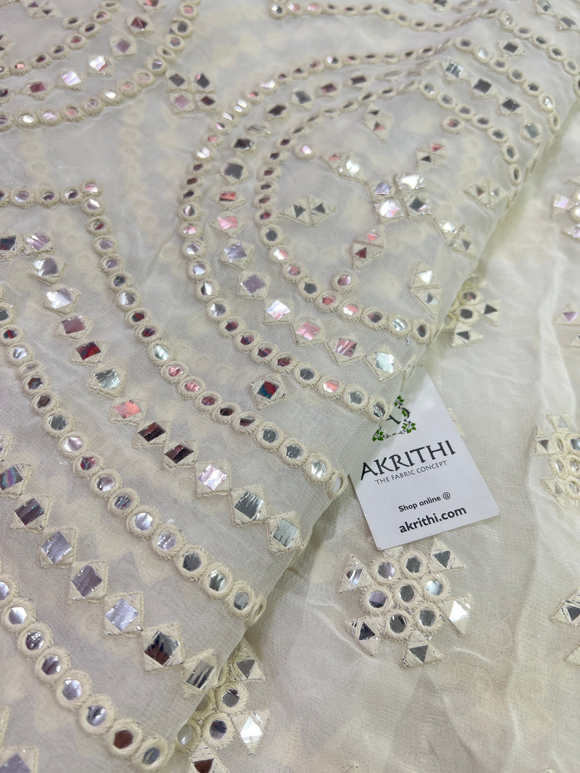 Embroidery on georgette fabric