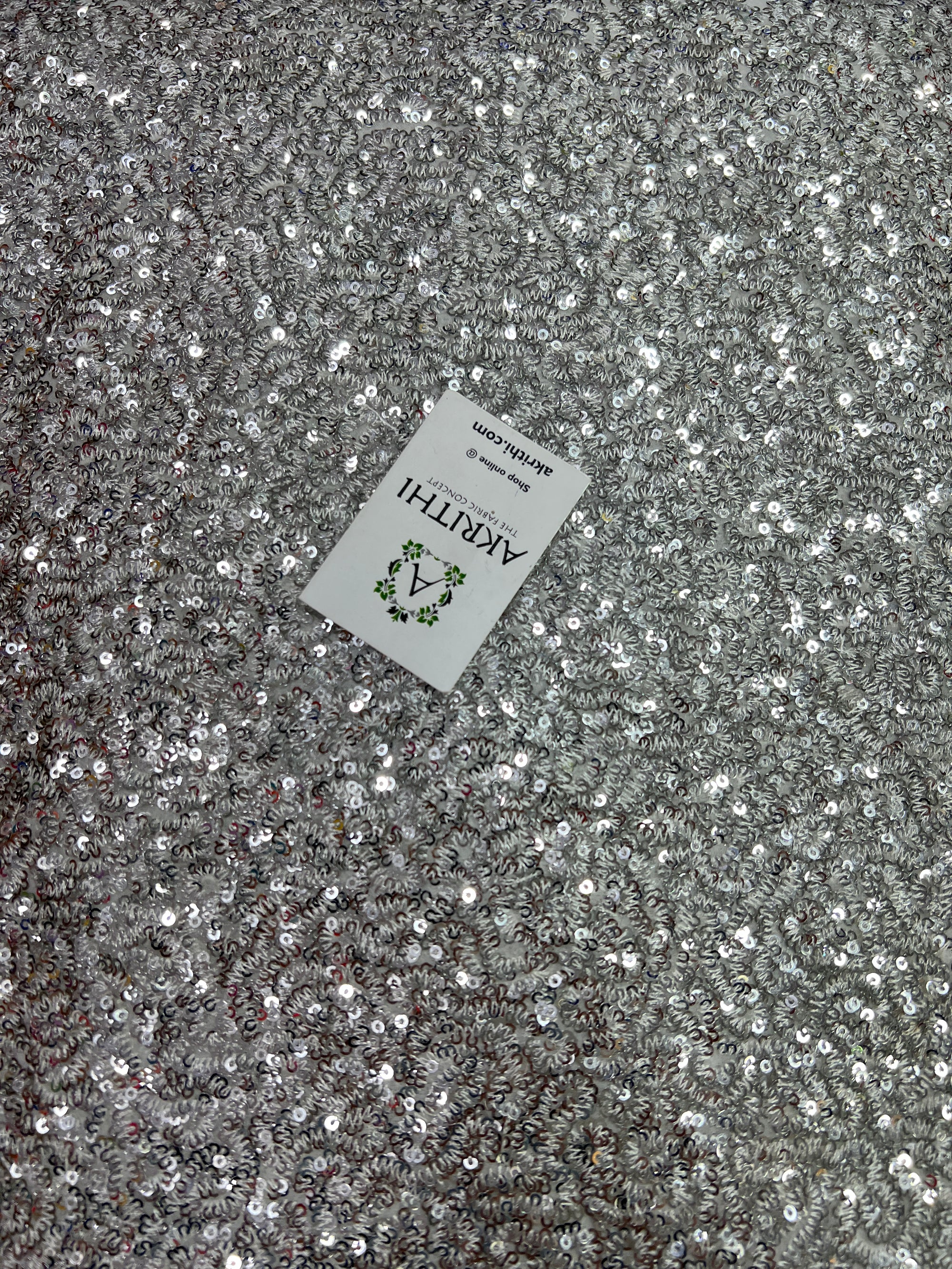 Sequins on pure georgette fabric