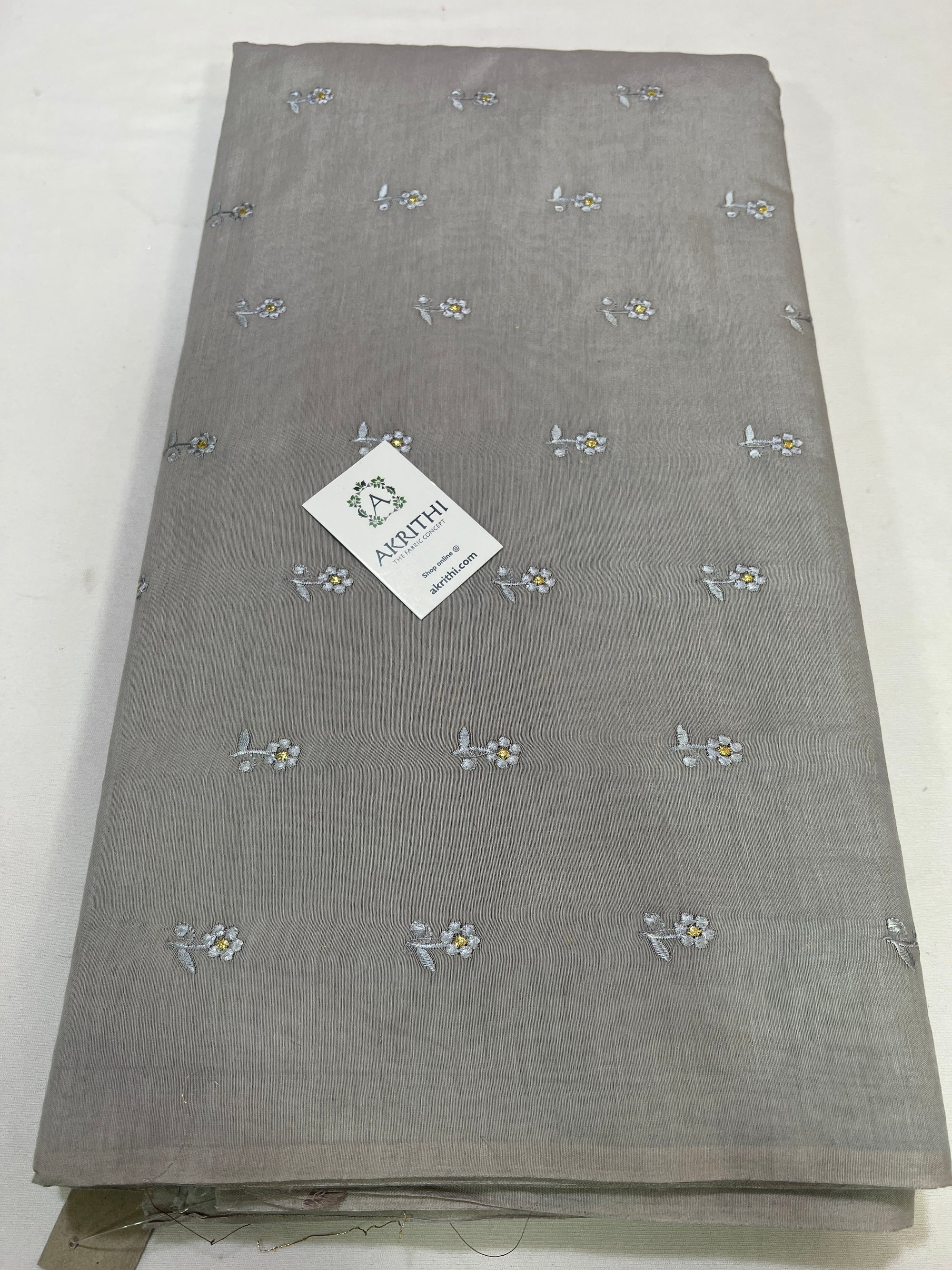 Chanderi embroidered fabric