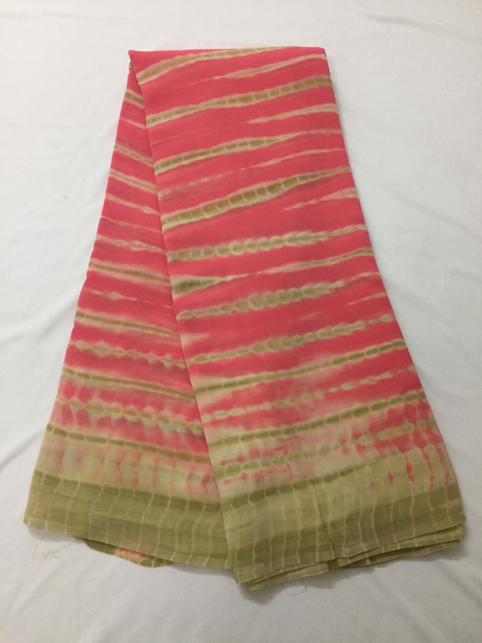 Shibori tie and dye pure georgette saree