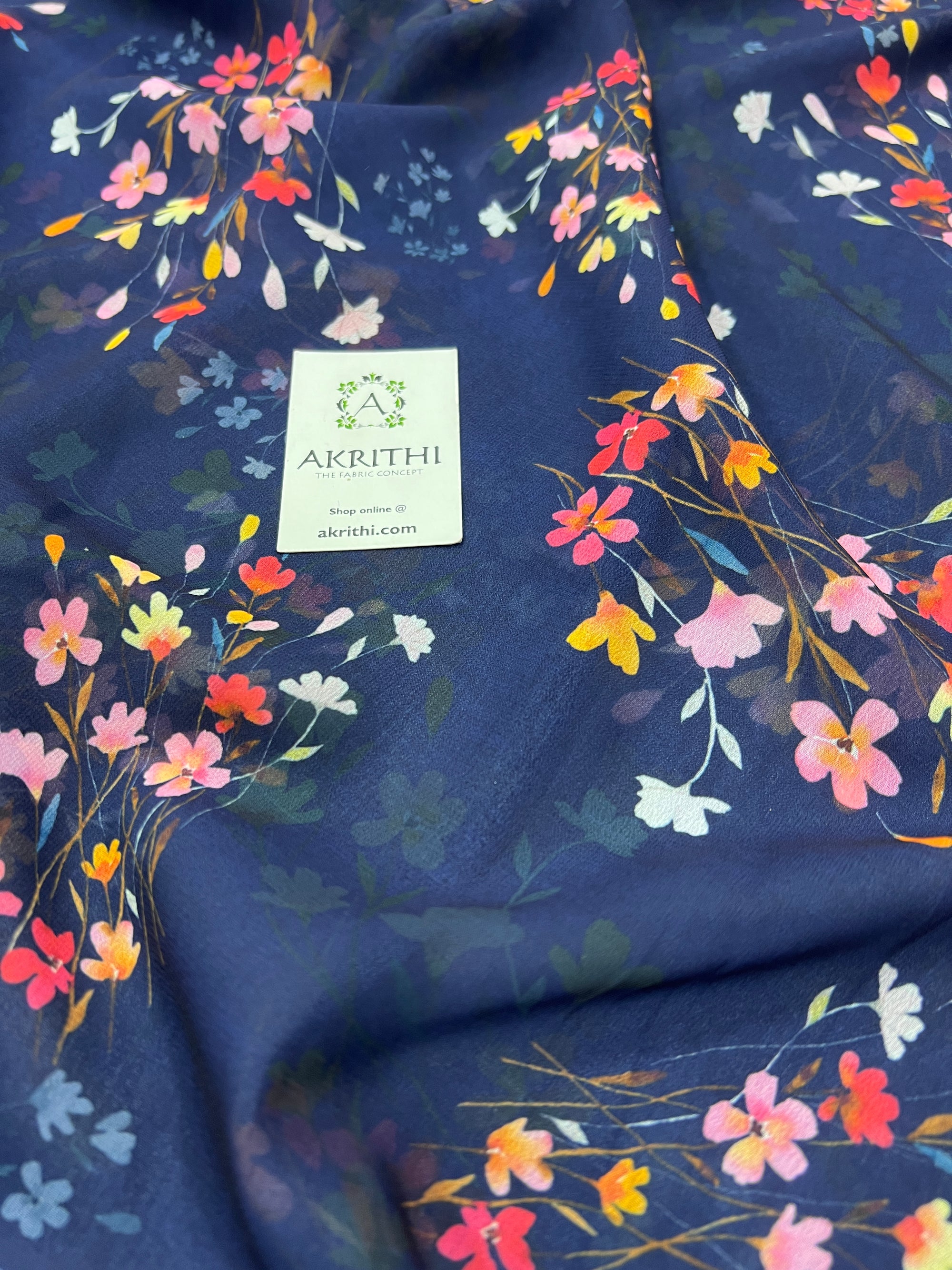 Digital floral printed georgette fabric