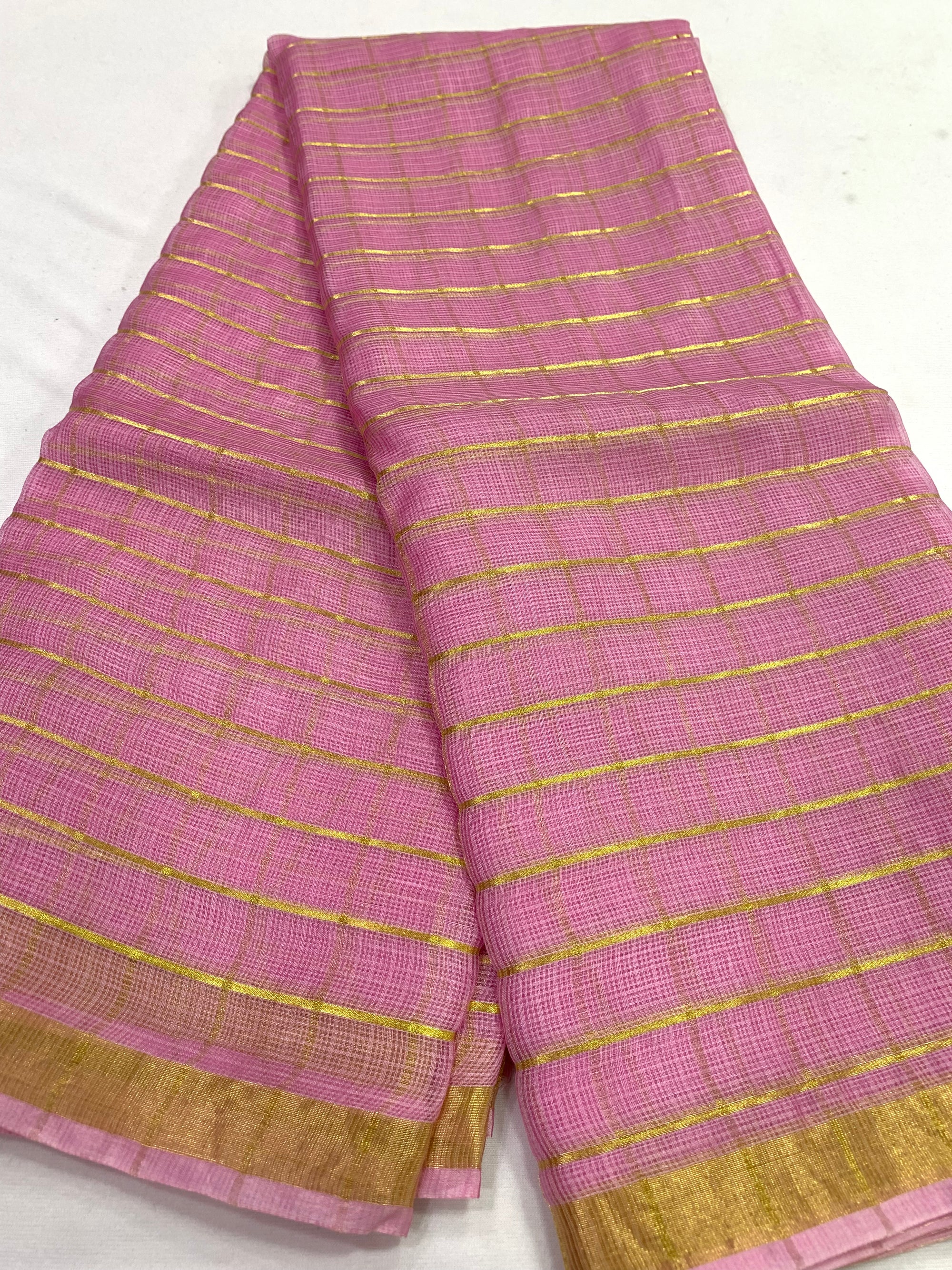 Pure kota silk saree with zari checks