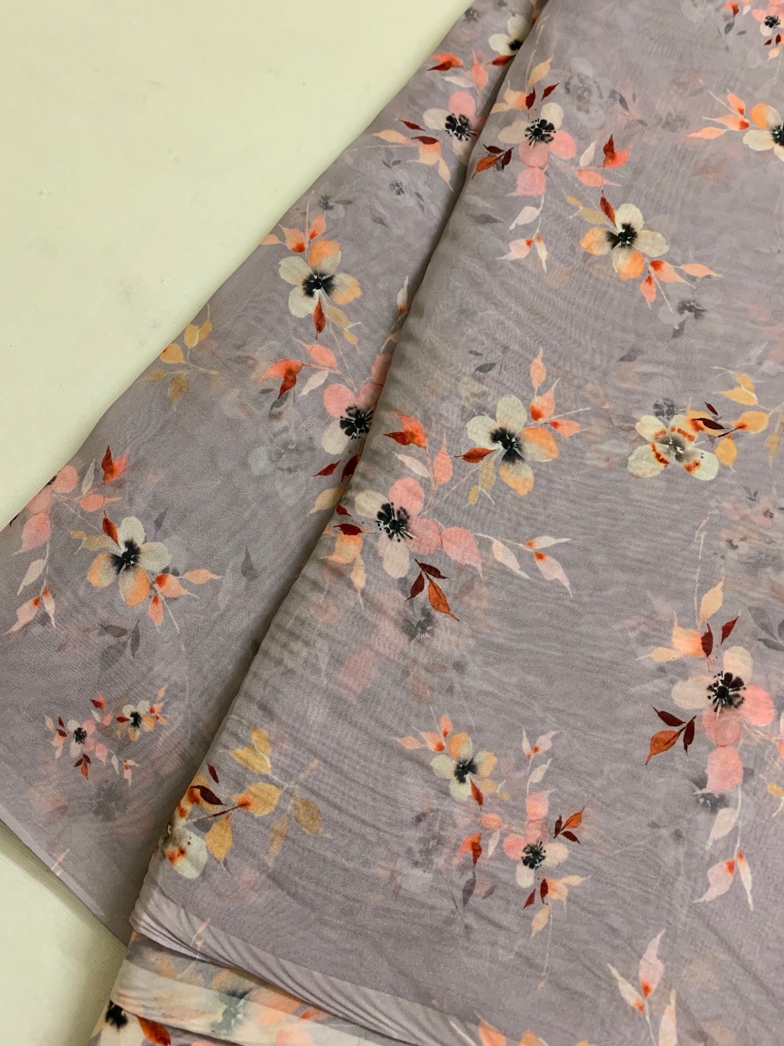 Digital floral Printed organza fabric