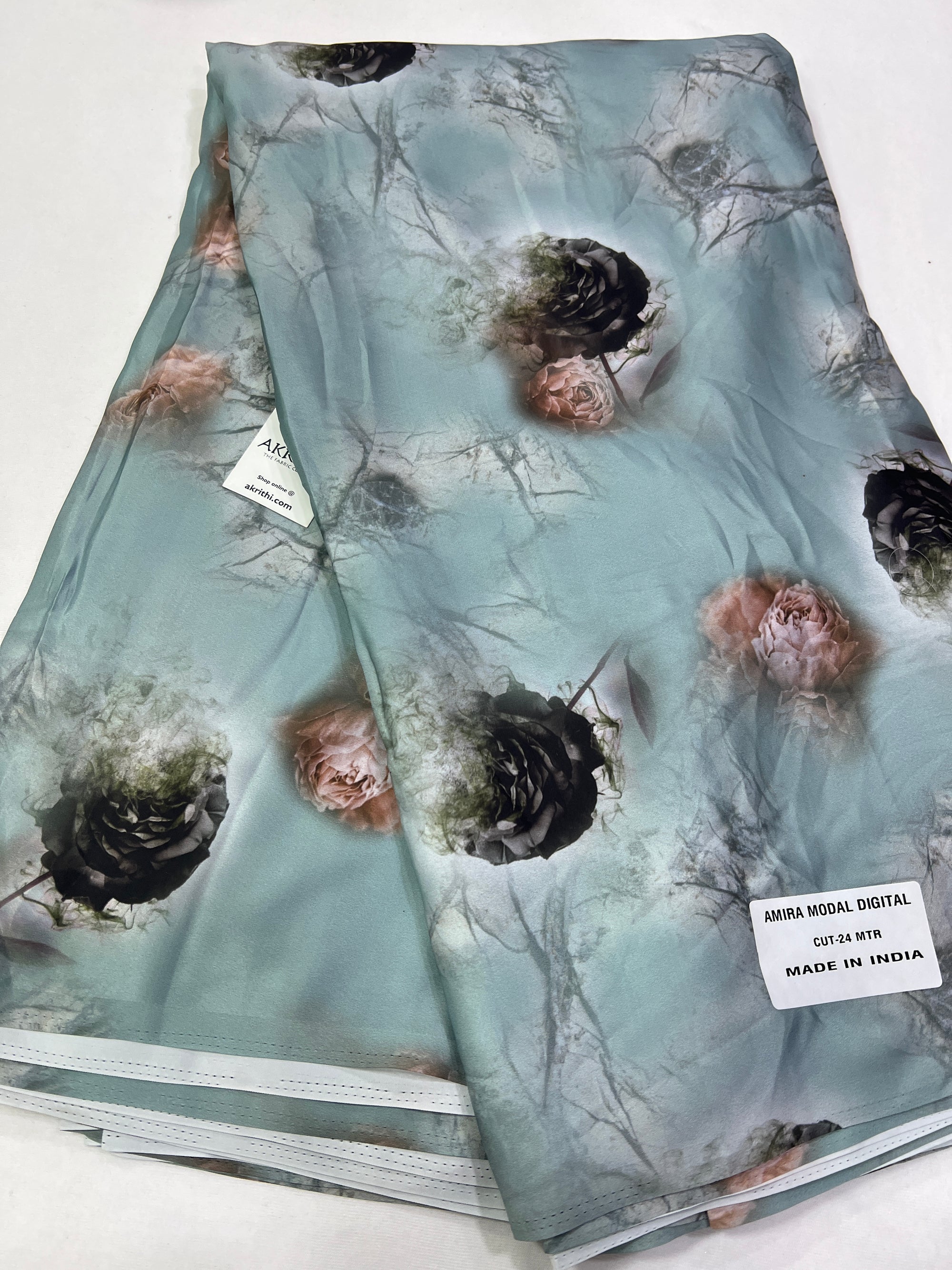 Digital printed modal satin fabric