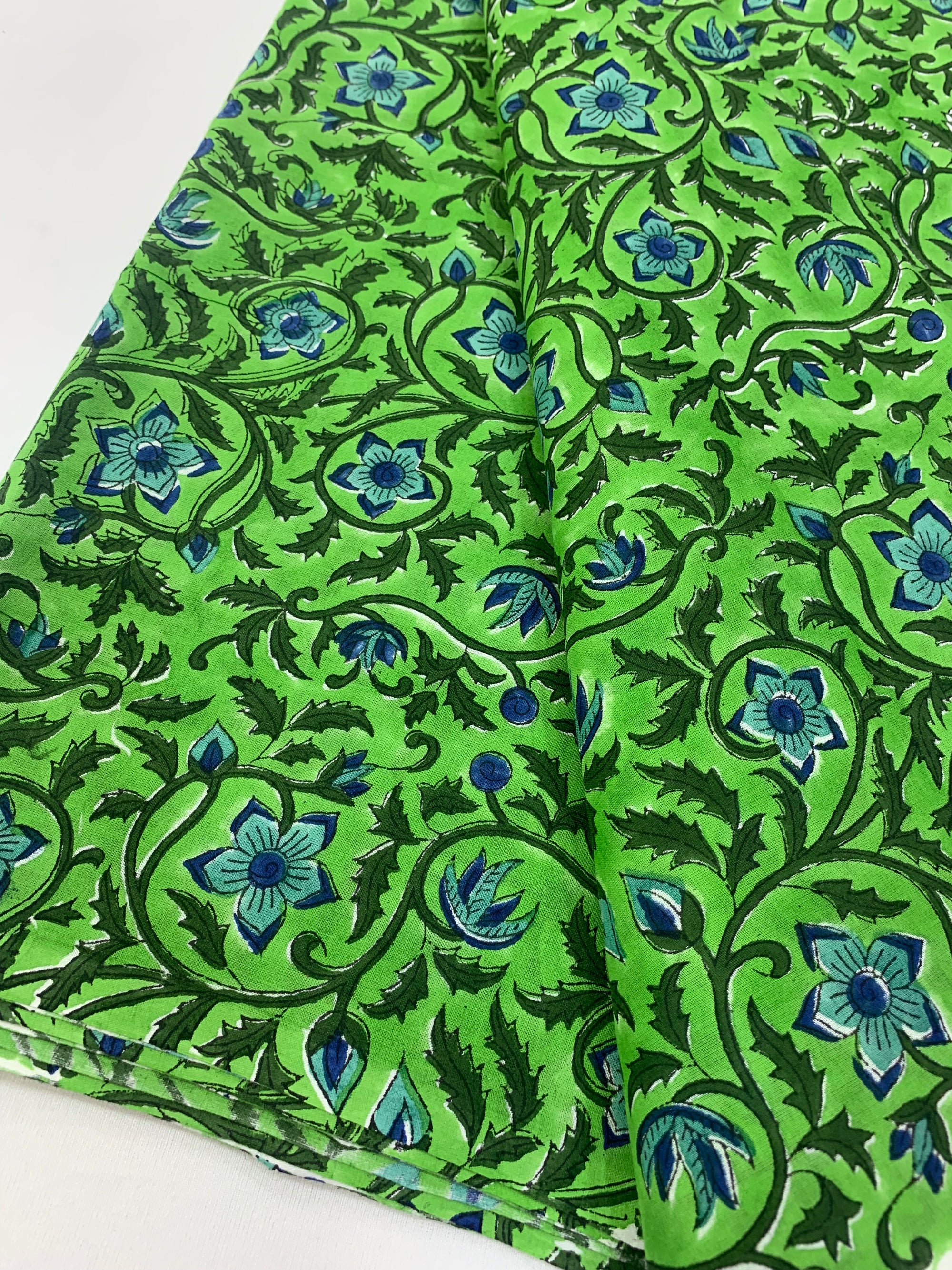 Hand Block Printed pure mul cotton fabric