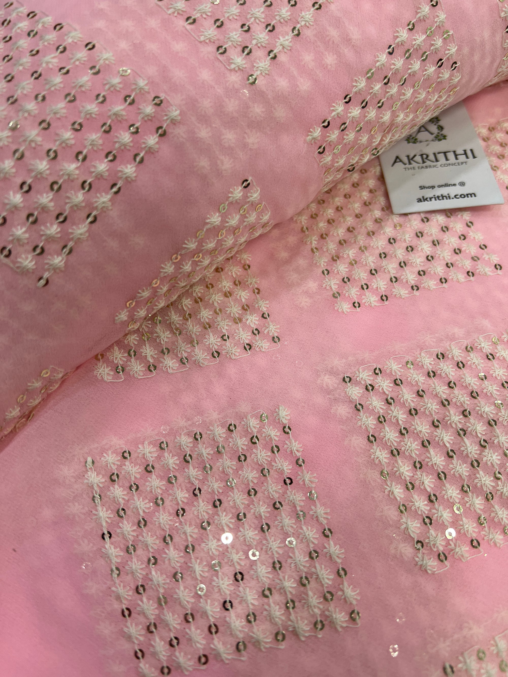 Embroidery on georgette fabric