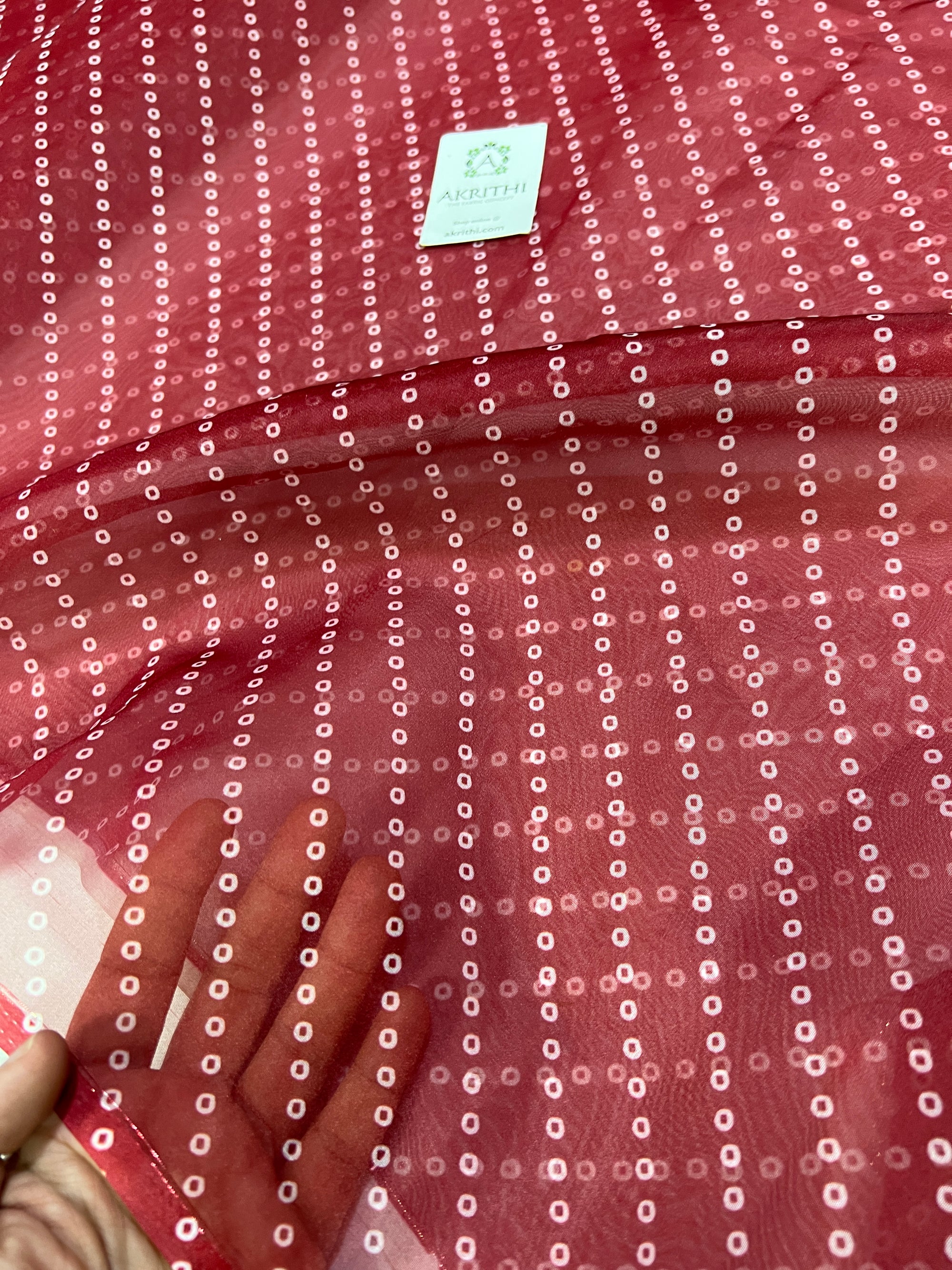 Bandhani Printed organza fabric