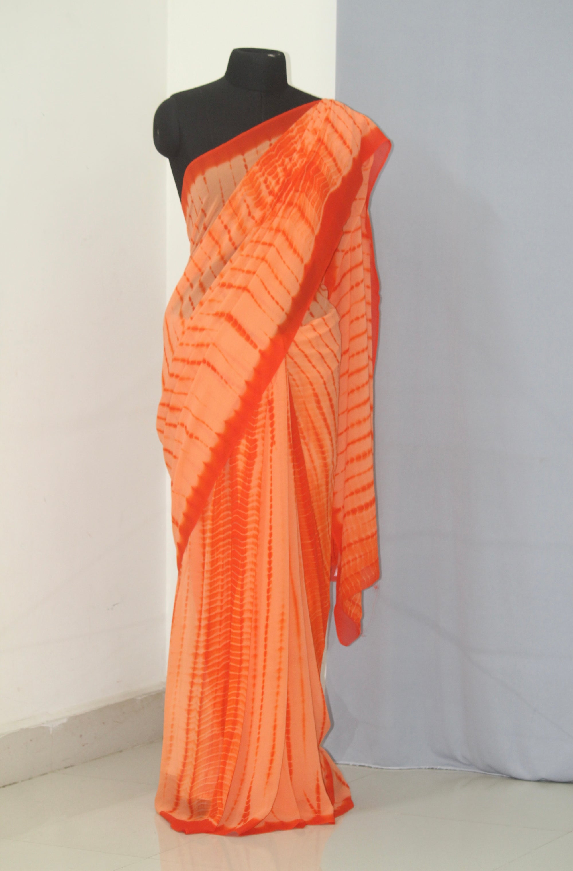 Shibori tie and dye pure georgette saree