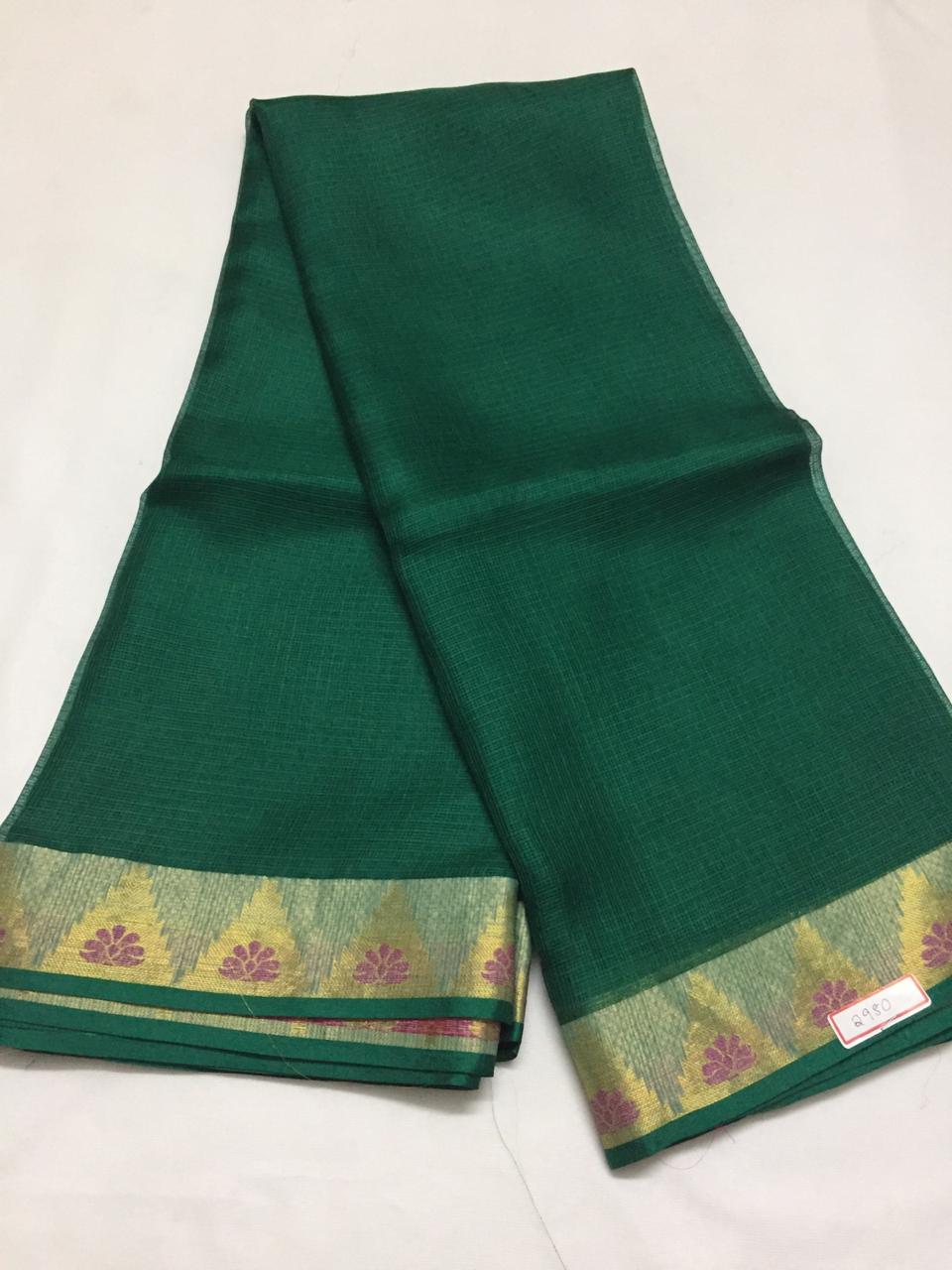 Pure kota silk saree with temple border