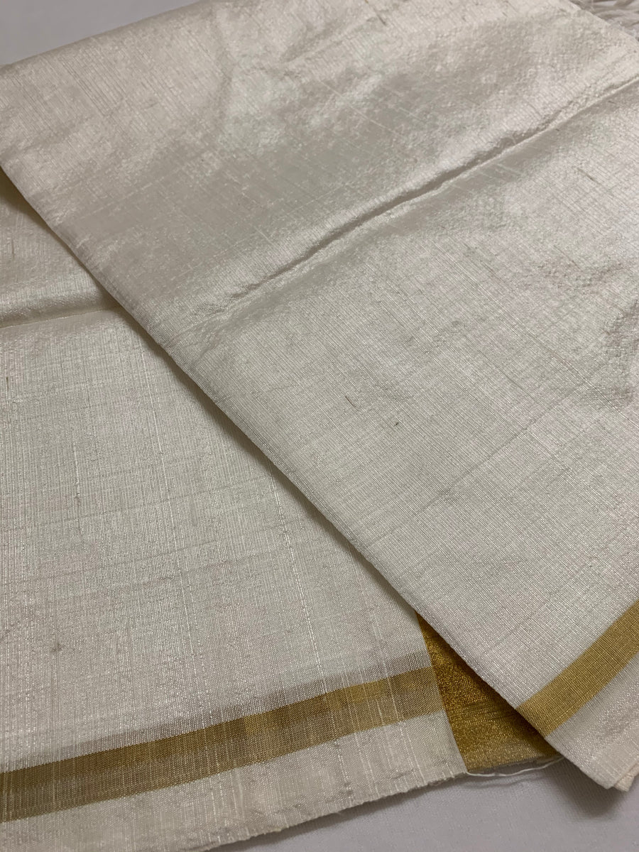 Pure raw silk dupatta with zari border customise