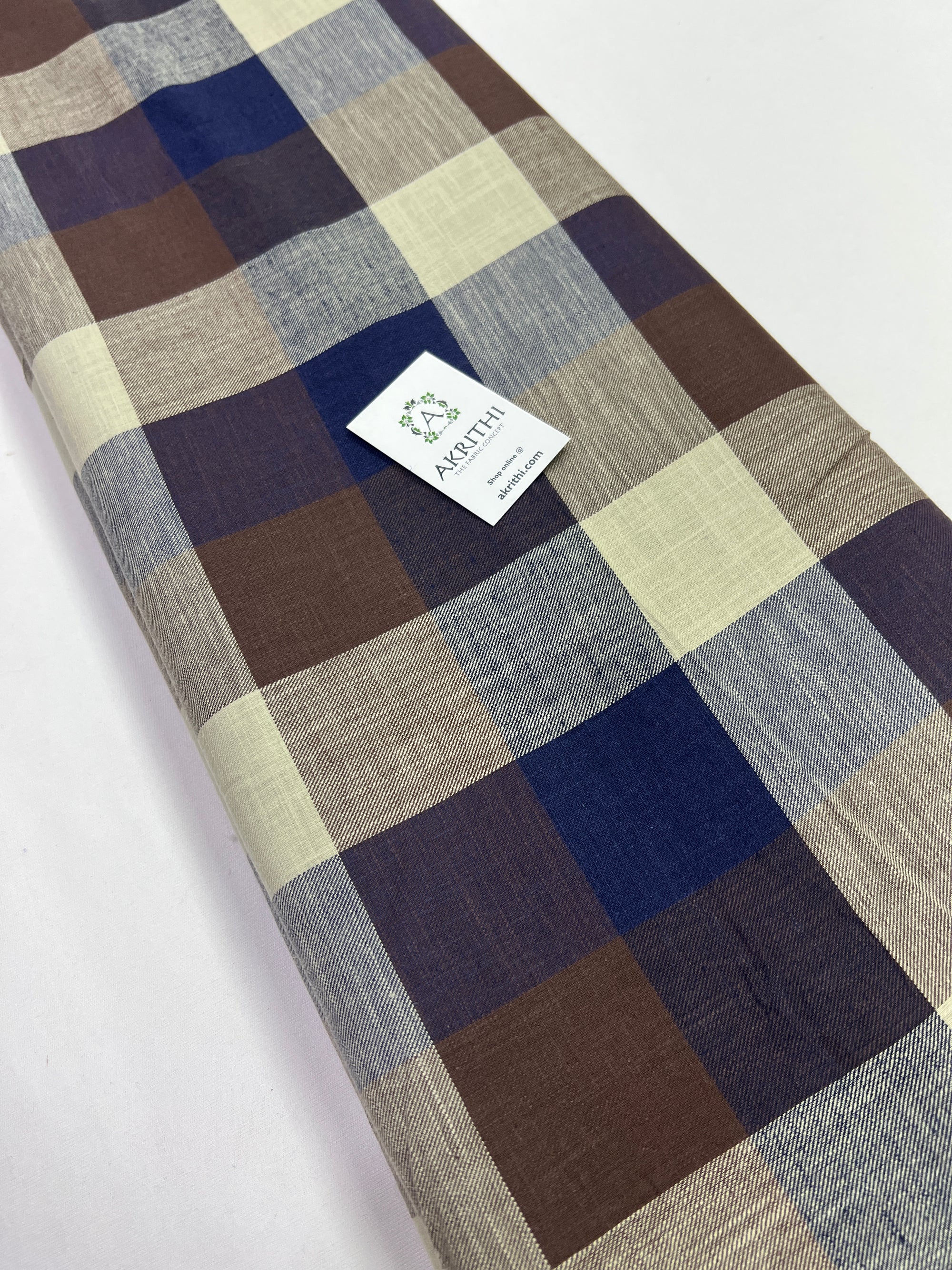Woven check pure cotton fabric