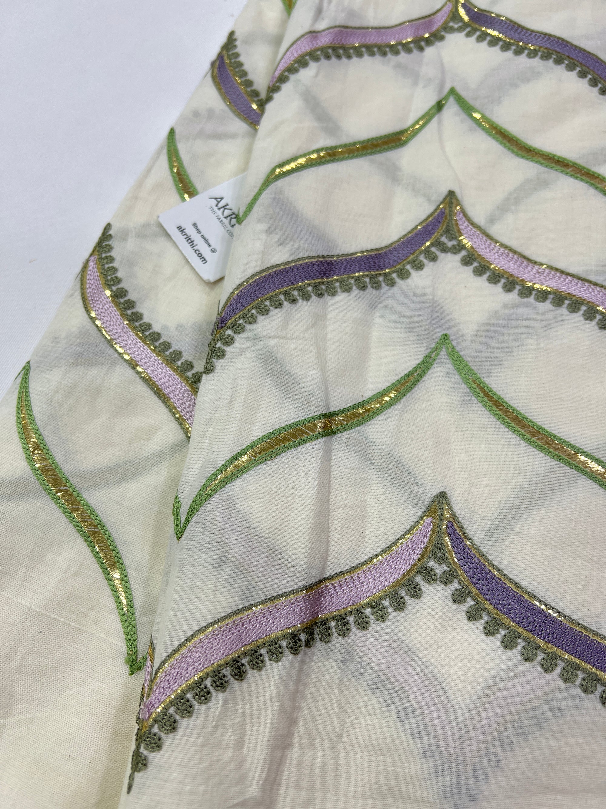 Pure Cotton embroidered fabric