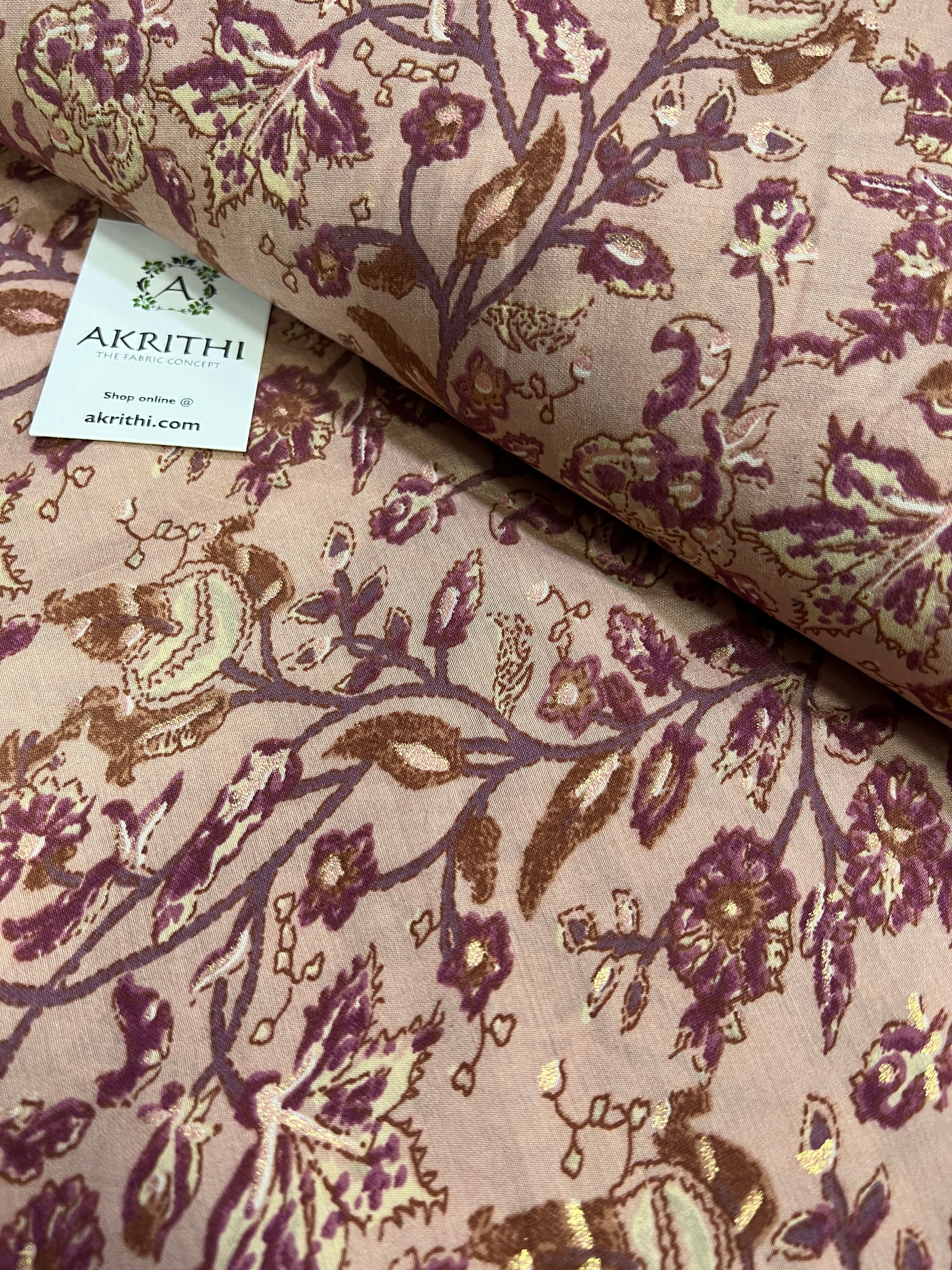 Printed silk fabric