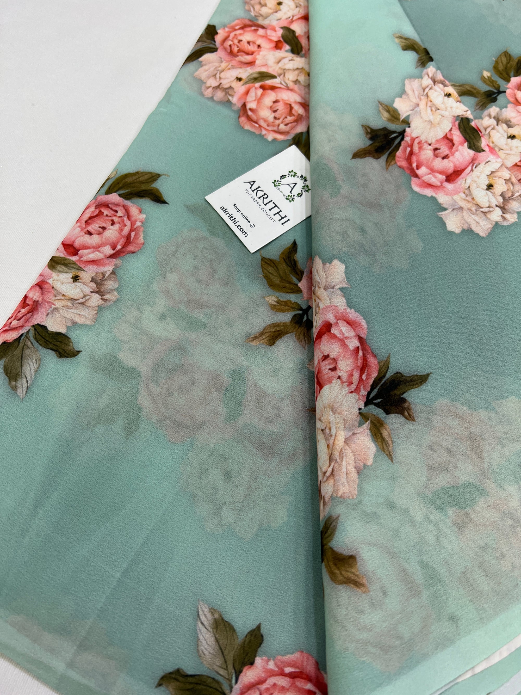 Digital floral printed georgette fabric