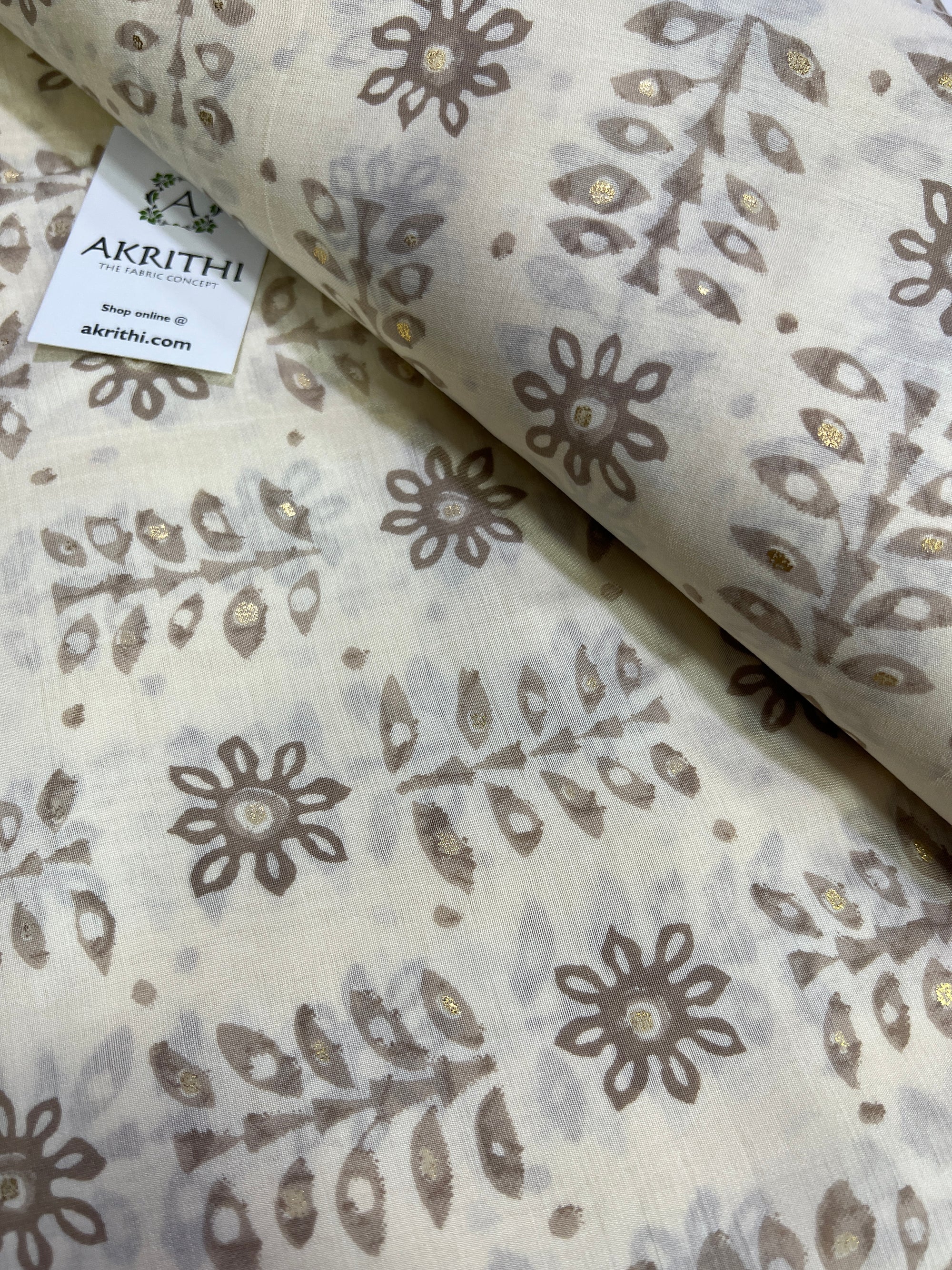 Printed silk fabric