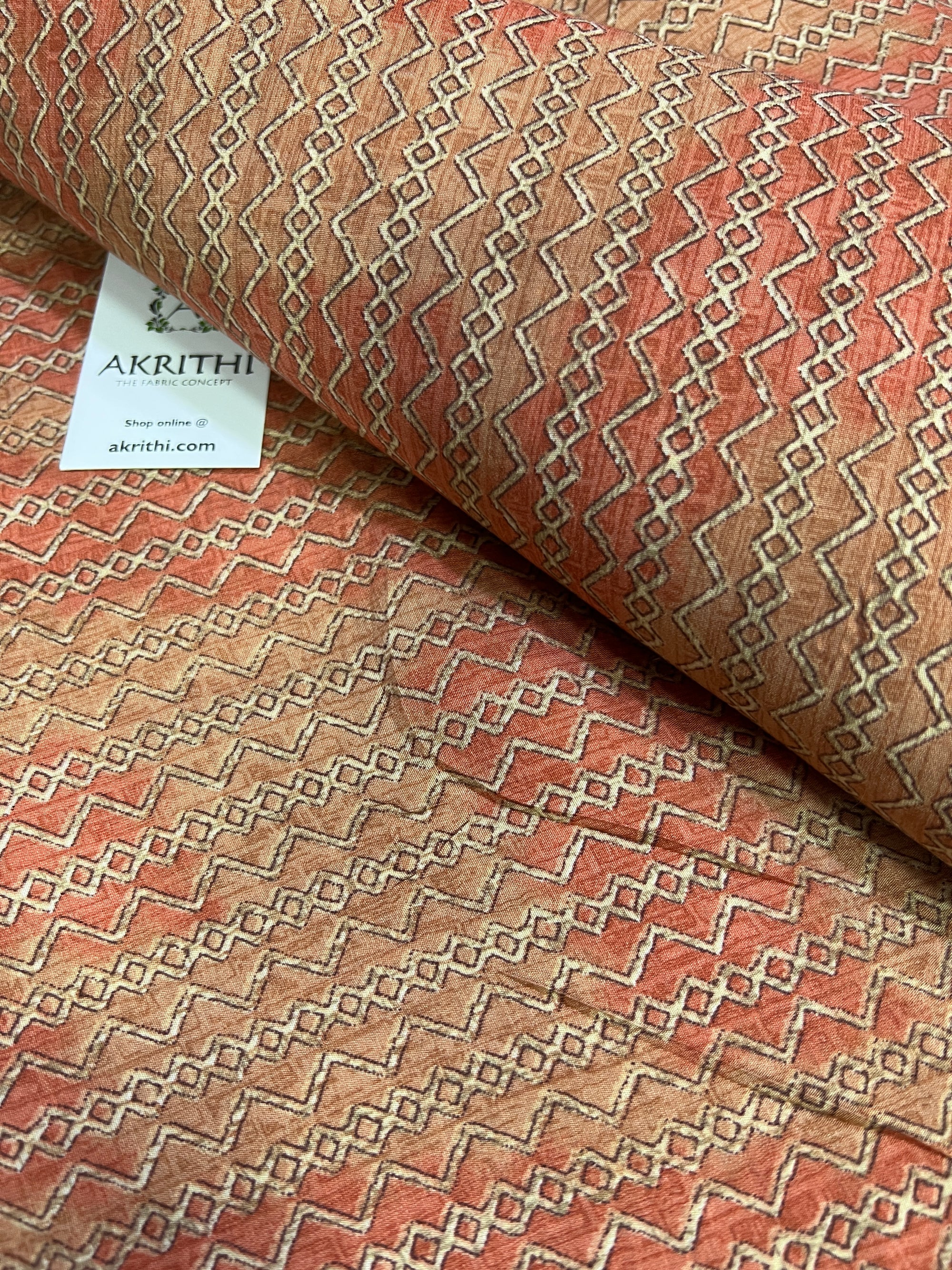 Printed silk fabric