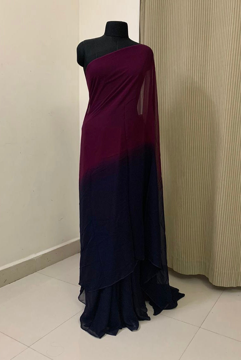 Shaded georgette saree