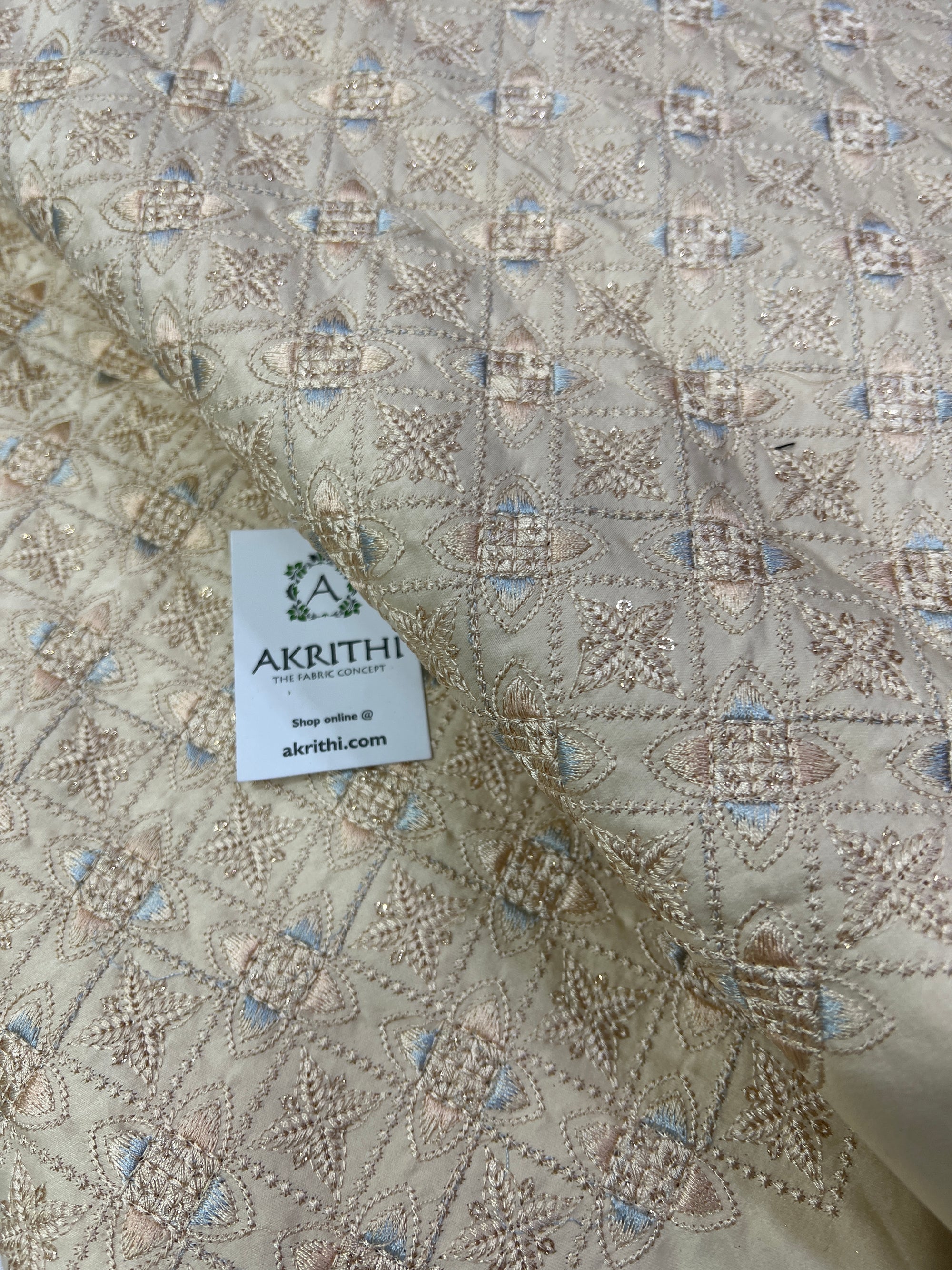 Embroidery on modal cotton fabric
