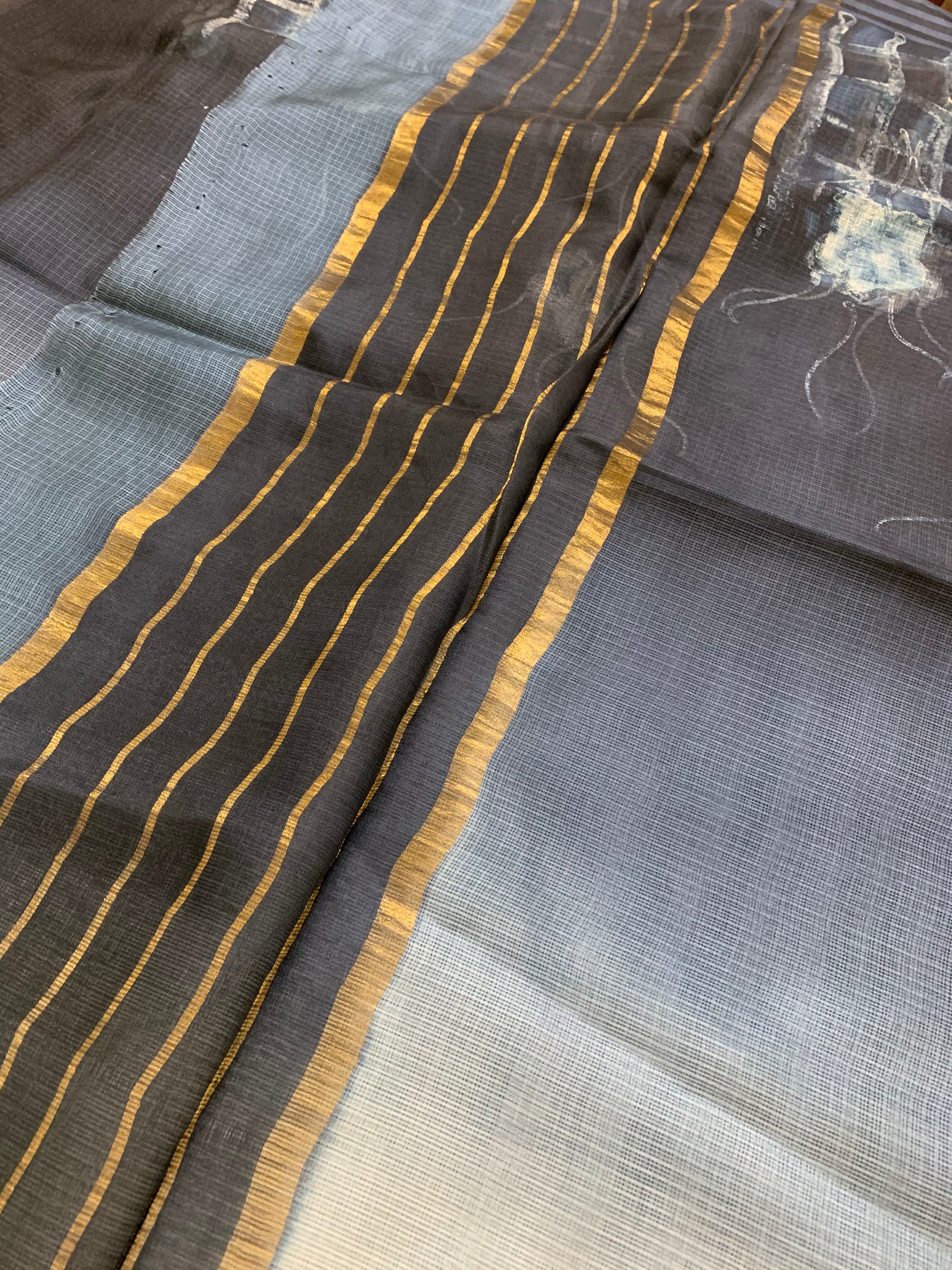 Pure kota silk hand brushed saree