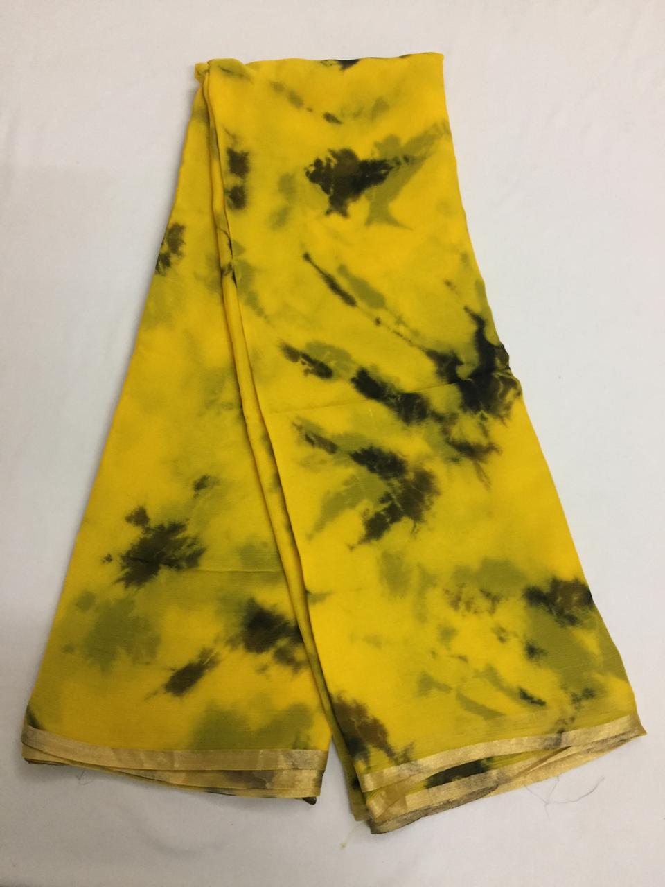 PURE CHIFFON SHIBORI TIE AND DYE SAREE