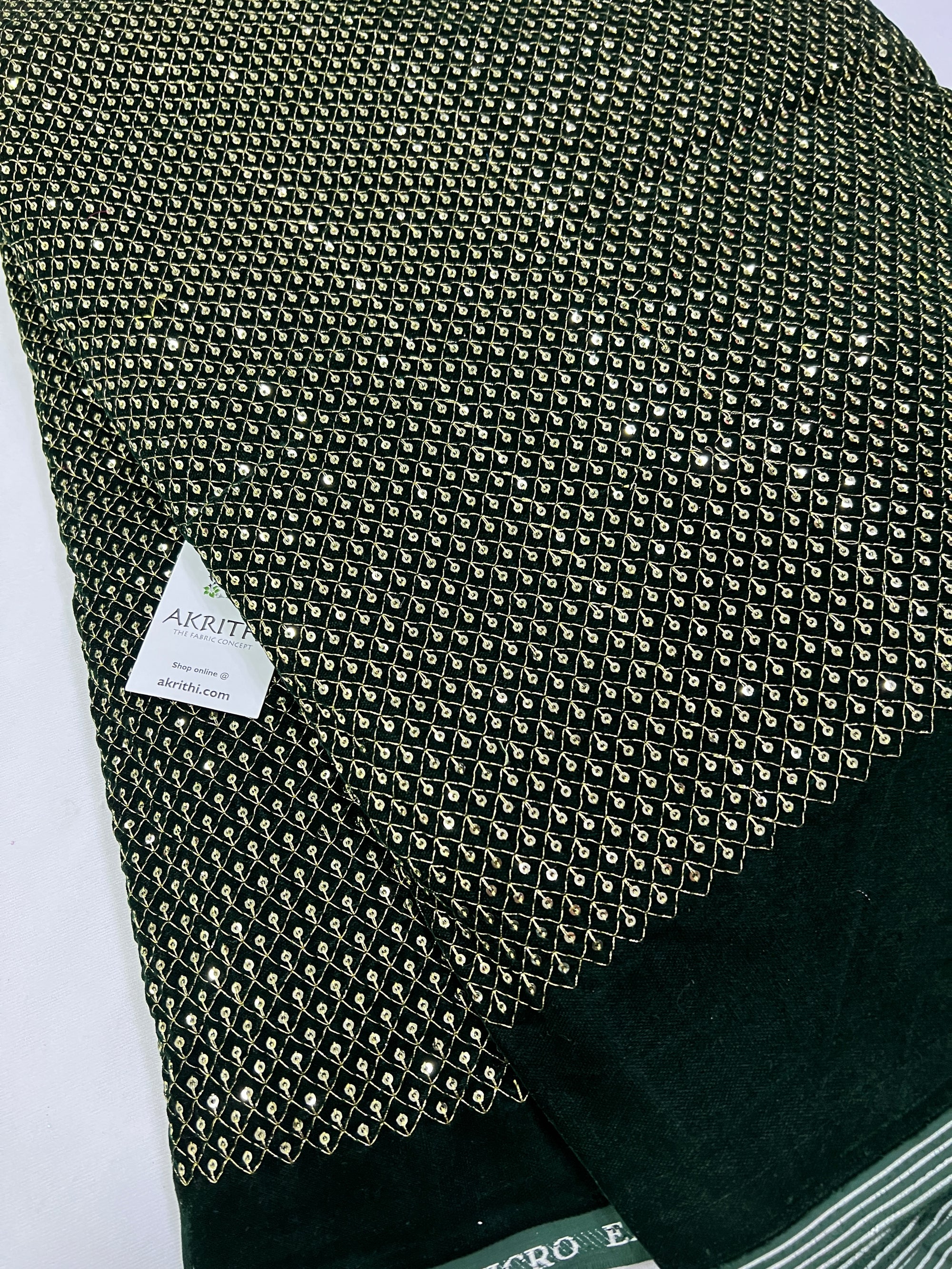 Embroidery on micro velvet fabric