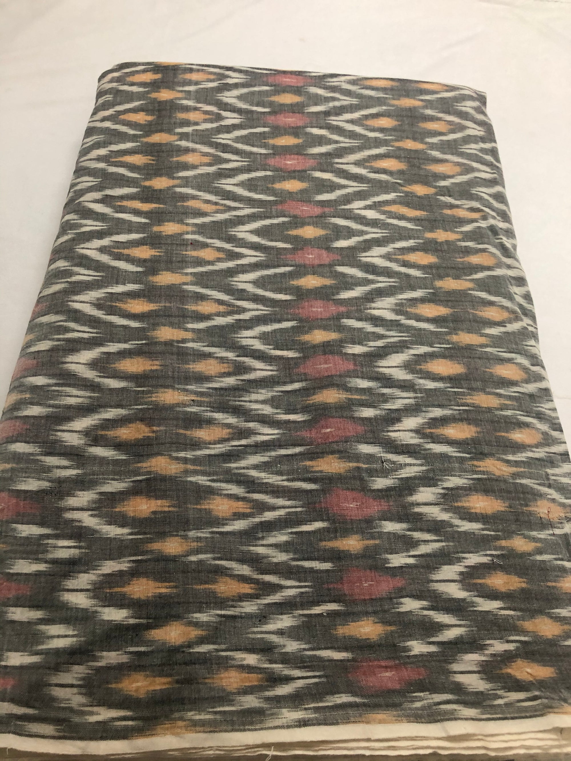 Ikat mercerised cotton fabric