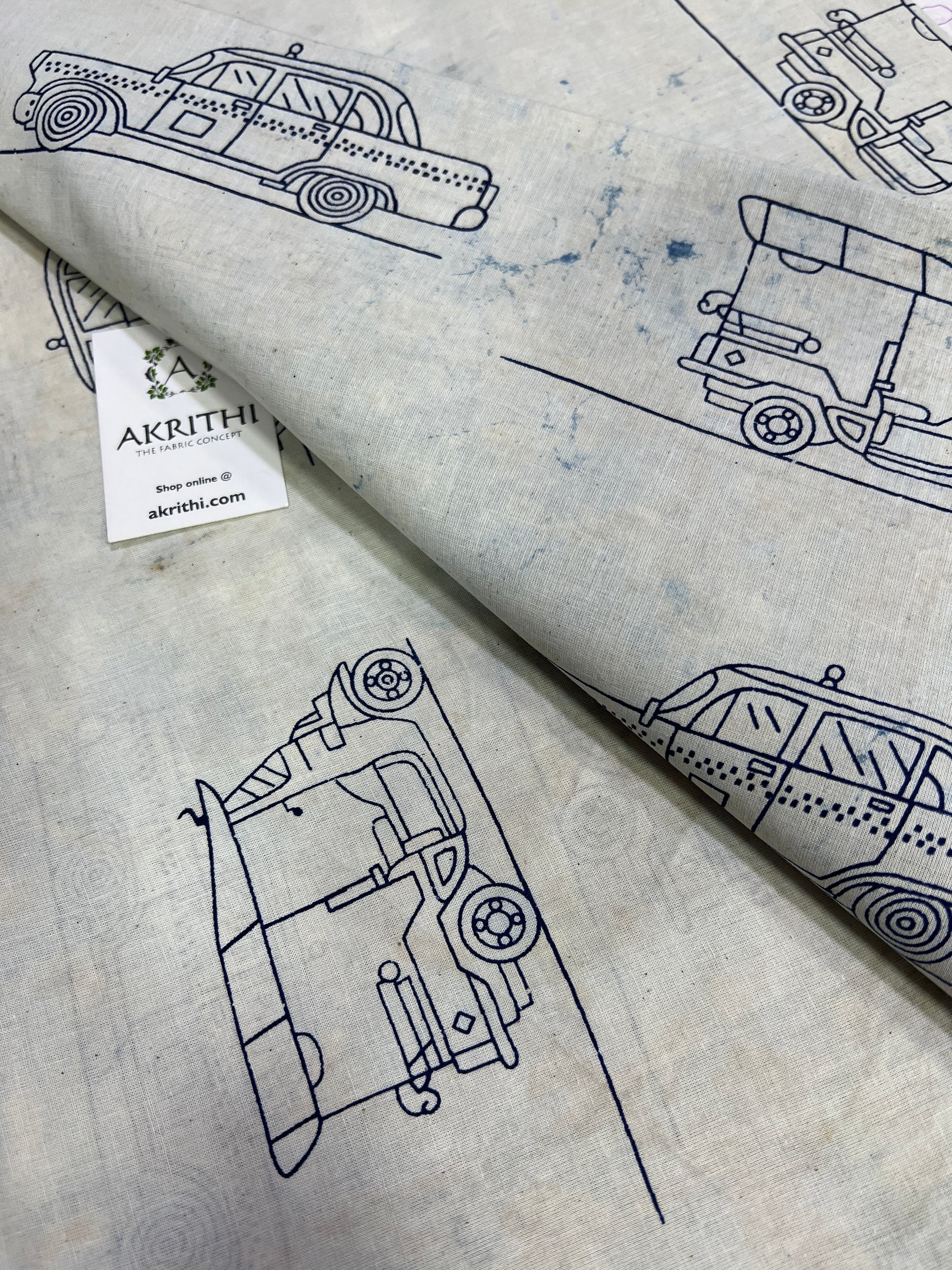 Dabu printed pure cotton fabric