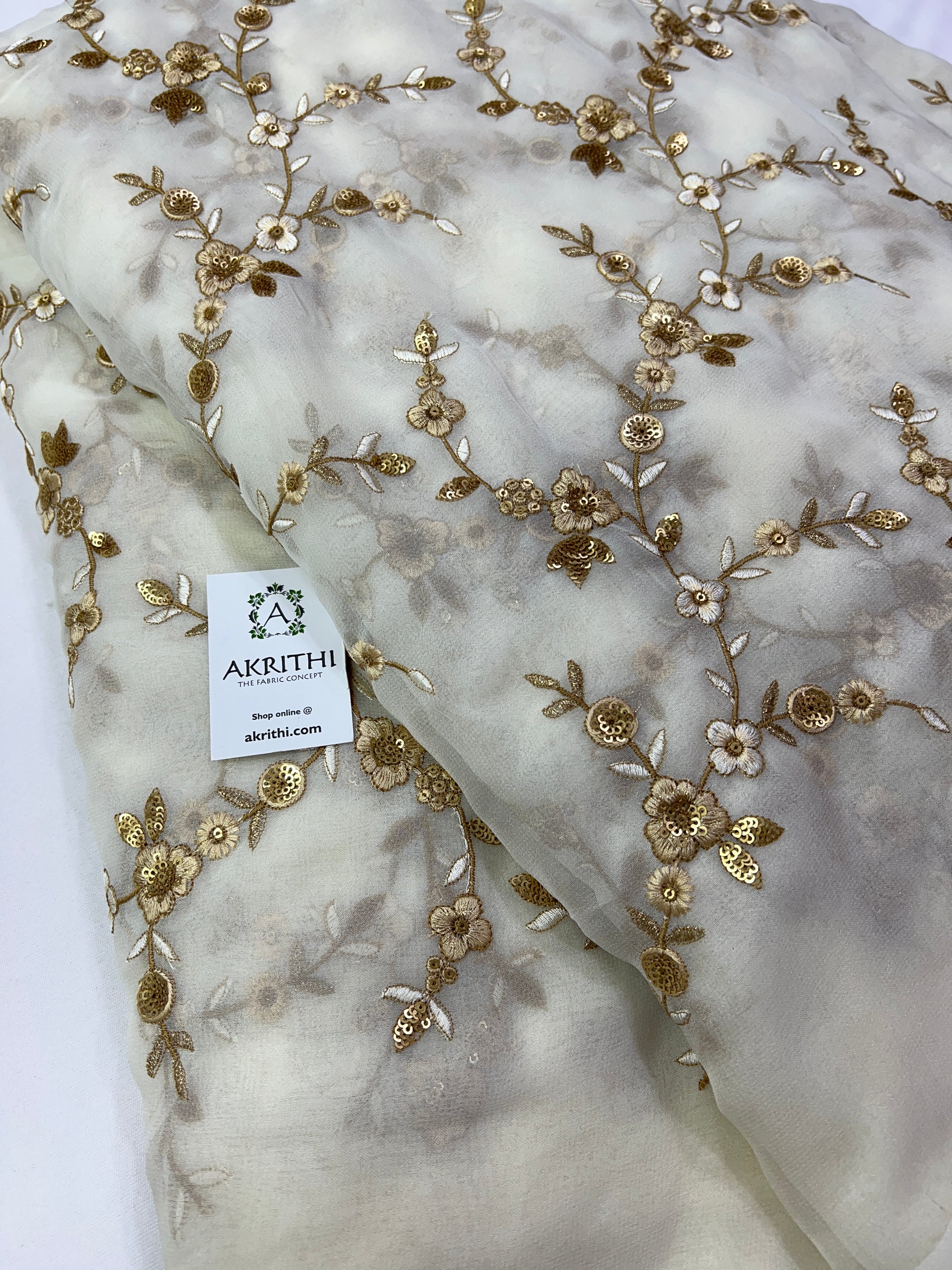 Embroidery on georgette fabric