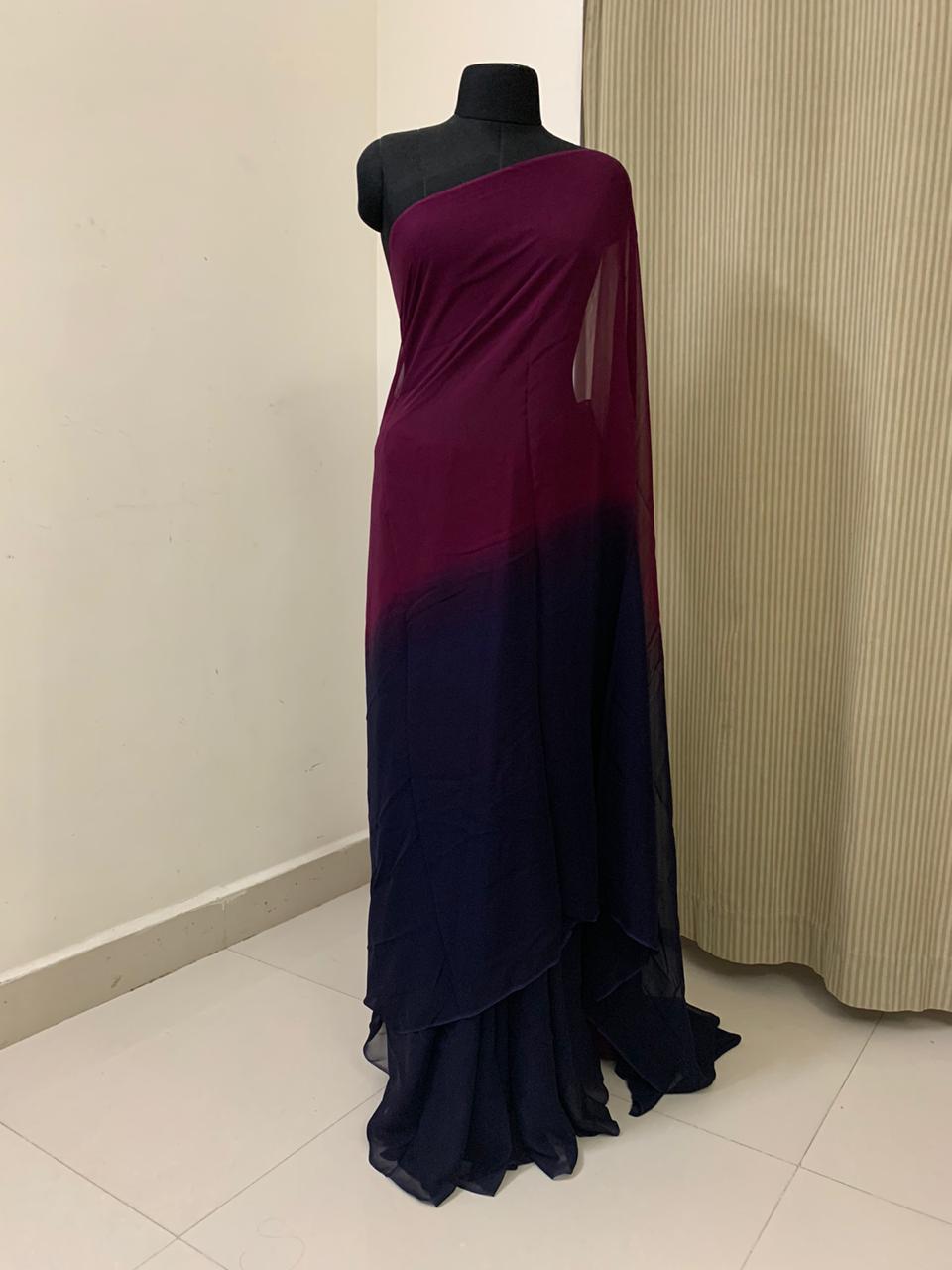 Shaded georgette saree